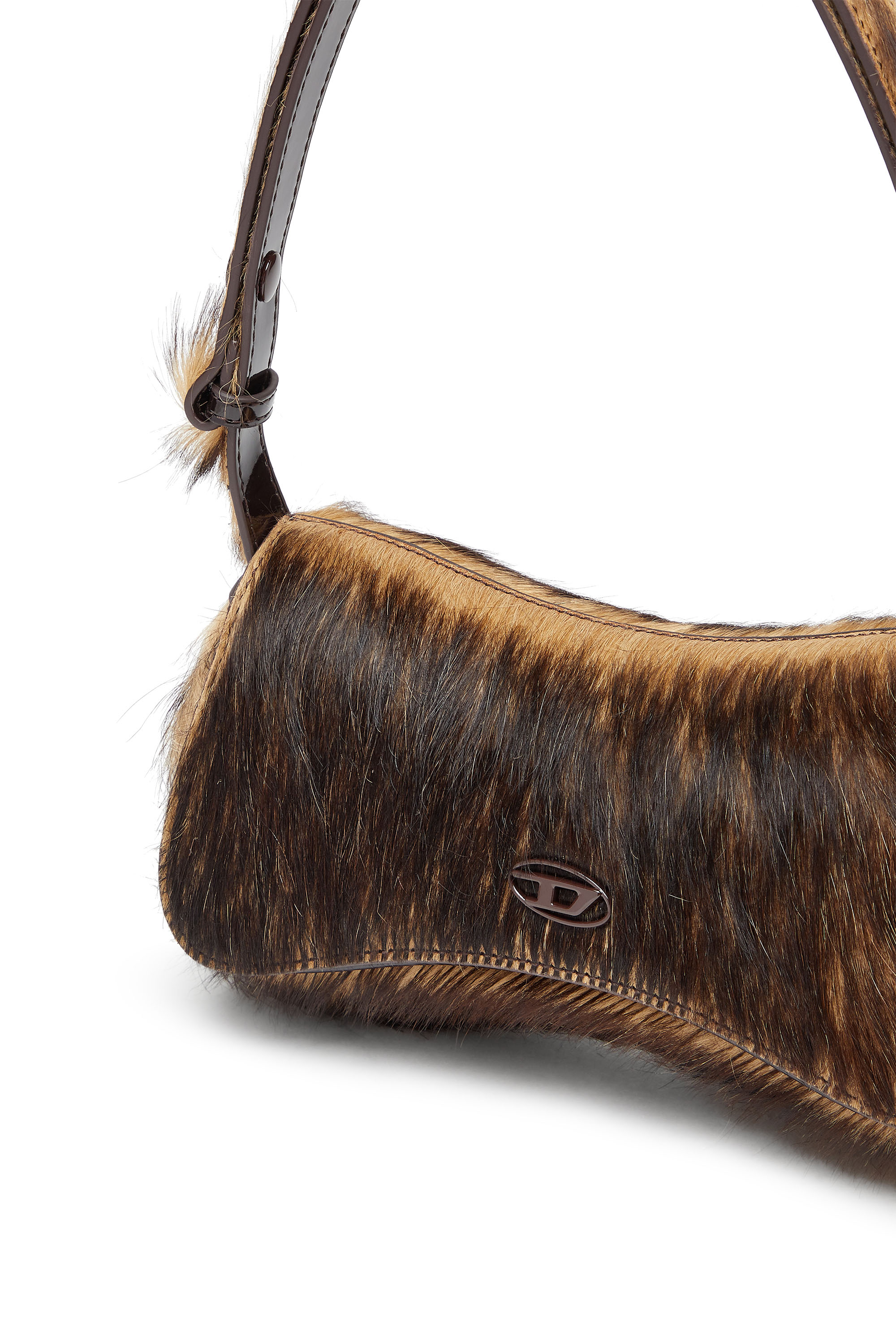 Diesel - PLAY CLUTCH, Female's Play-Clutch in coloured hairy leather in ブラウン - 6