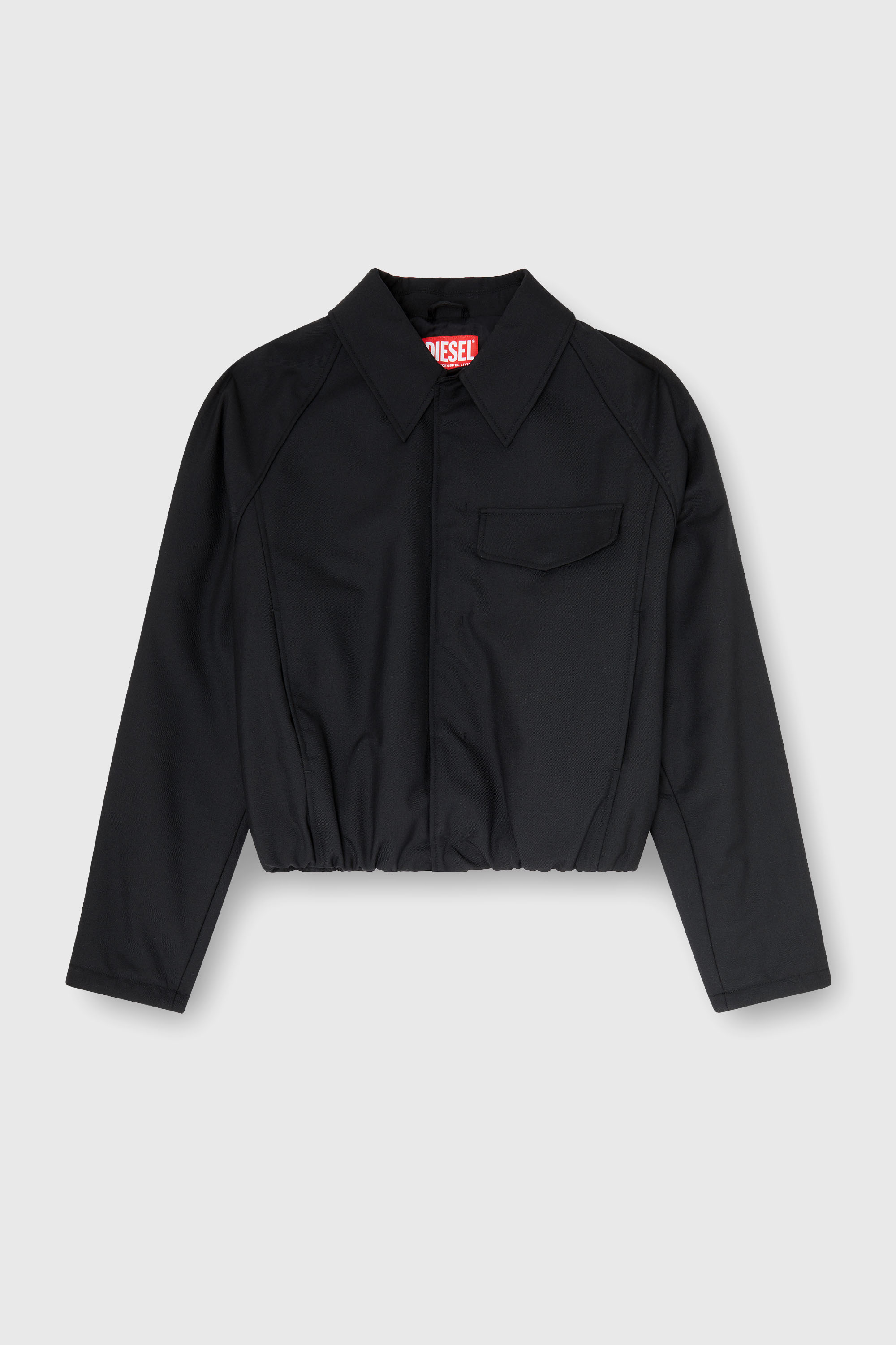 Diesel - J-ATTOR-COOL, Male's Gathered bomber jacket in wool blend in null - 2