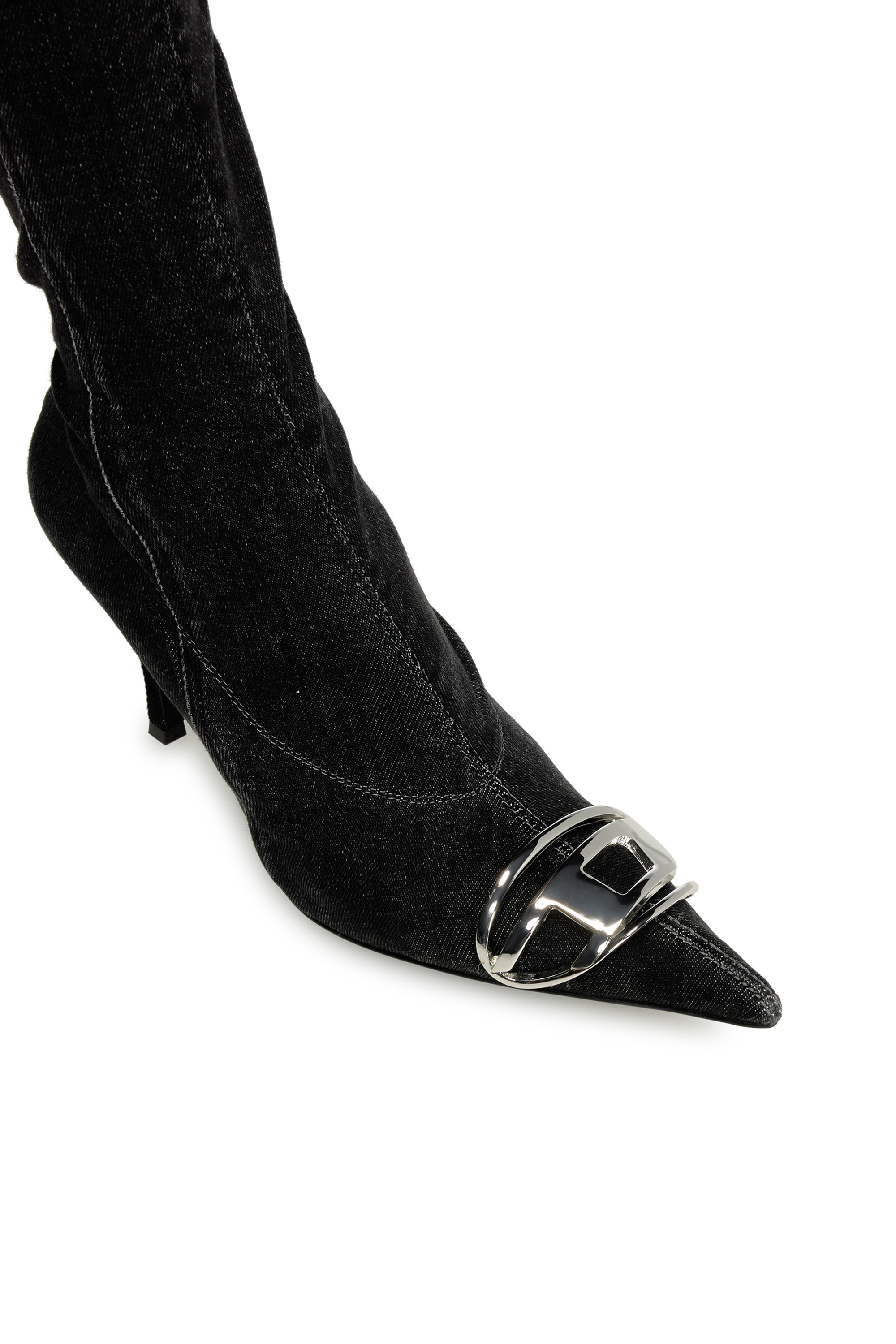 Diesel - D-VENUS TBT D, Female's デニムオーバーニーブーツ in ブラック - 4