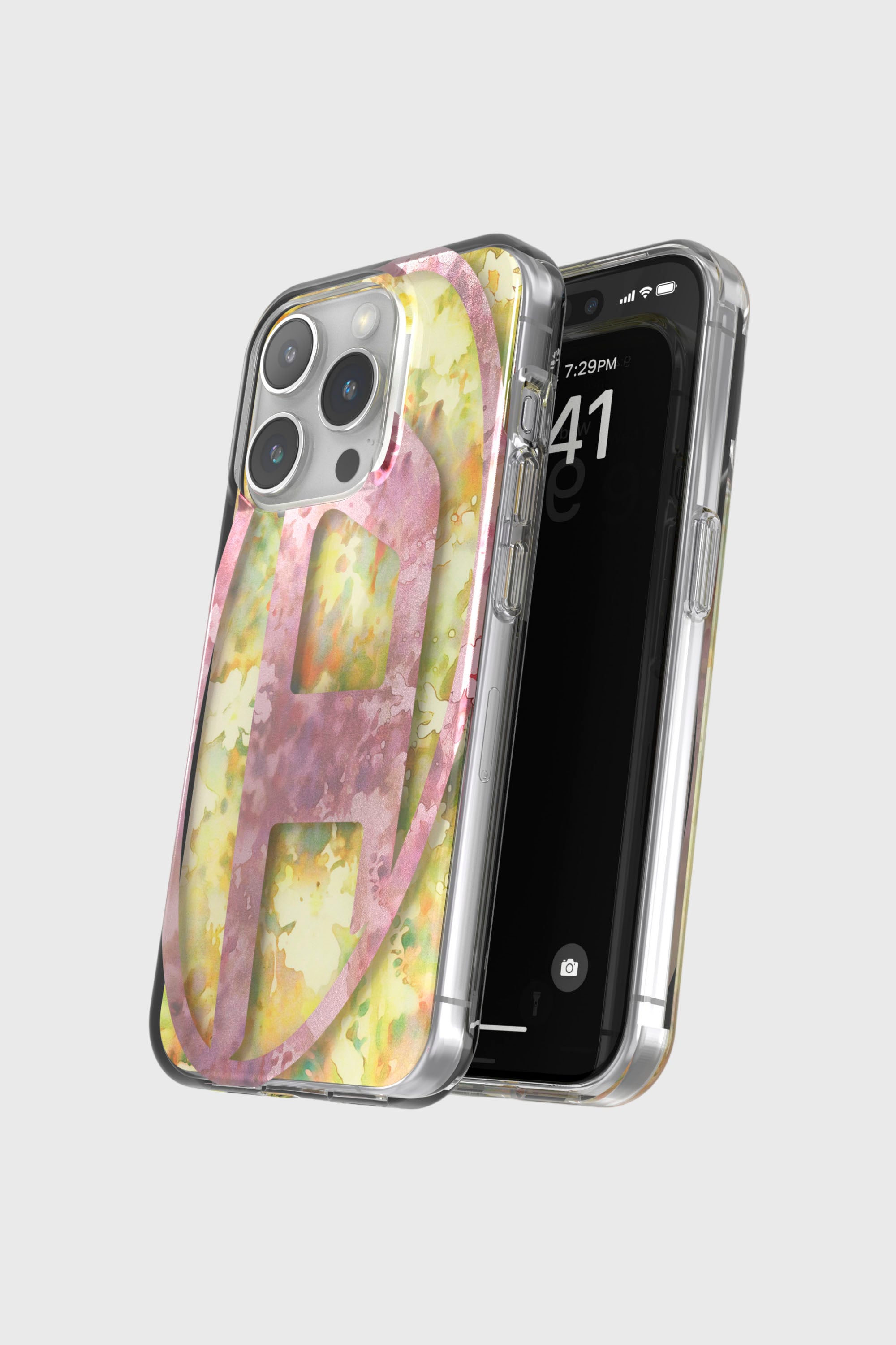 Diesel - 60056 AOP CASE, Unisex's iPhone 15 Pro in ピンク/イエロー - 4