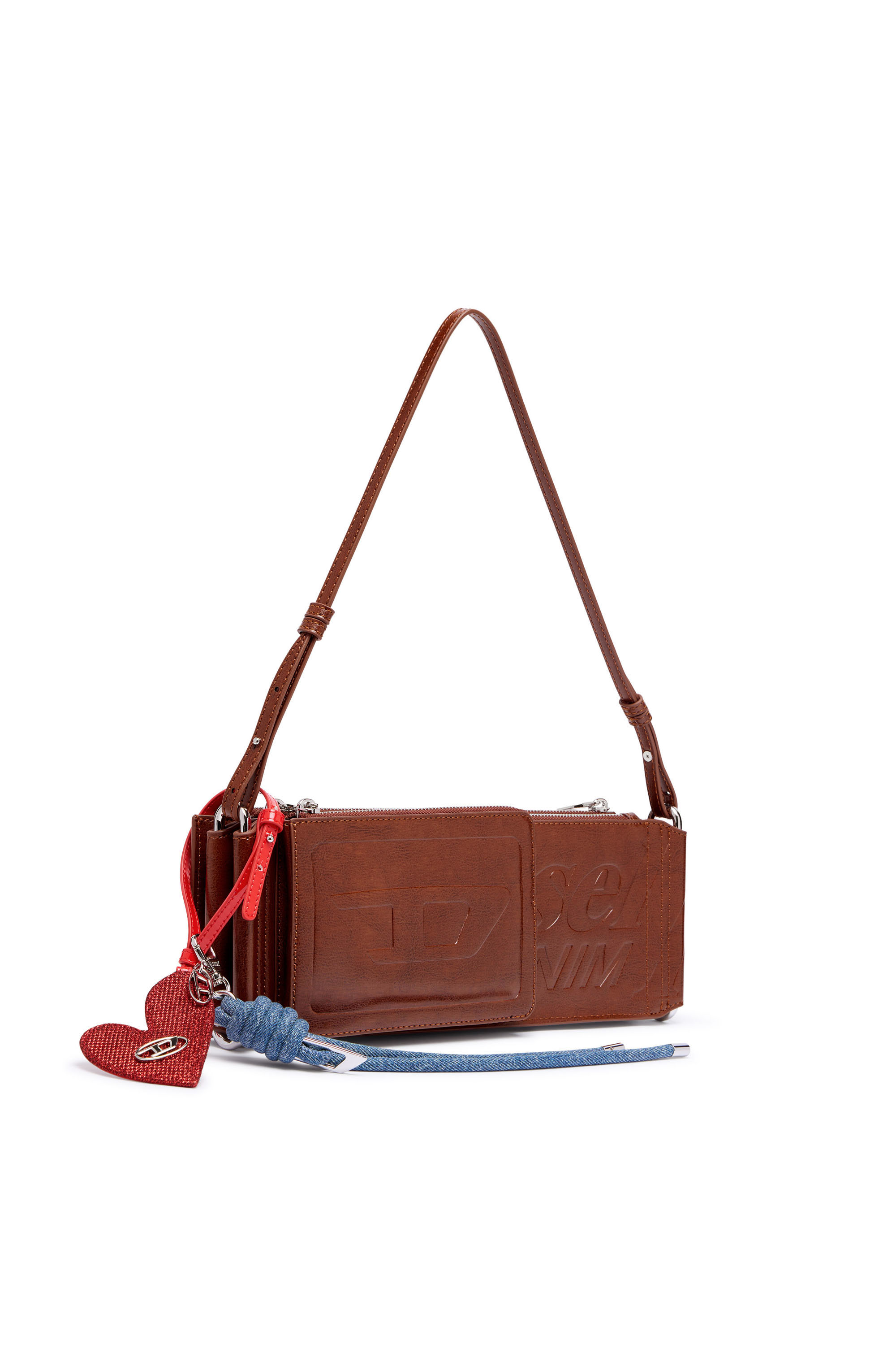 Diesel - FLAG-D SHOULDER BAG X, Unisex's Flag-D-Modular logo-embossed shoulder bag in ブラウン - 7
