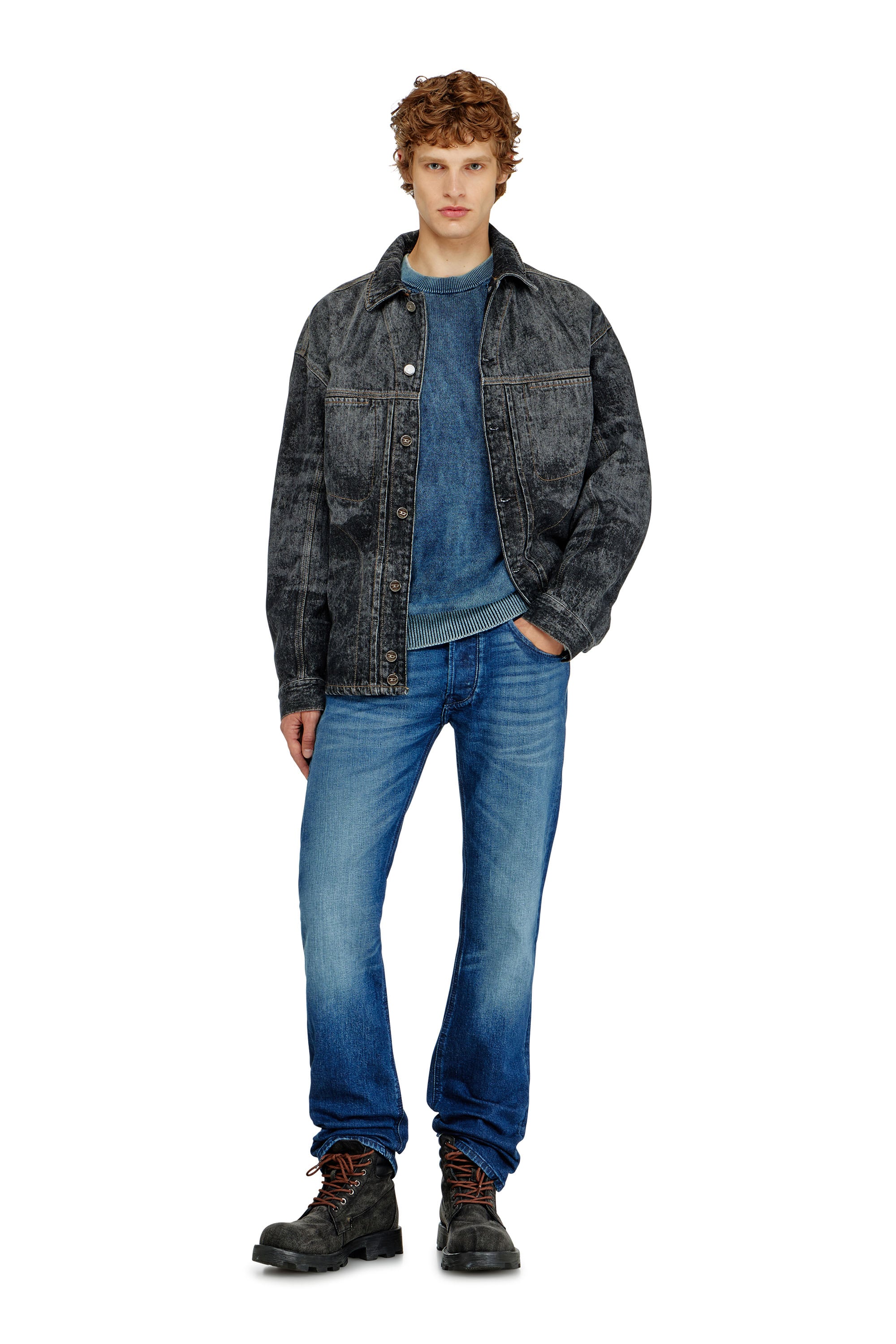 Diesel - K-PERNE, Male's プルオーバーニット in ミディアムブルー - 2