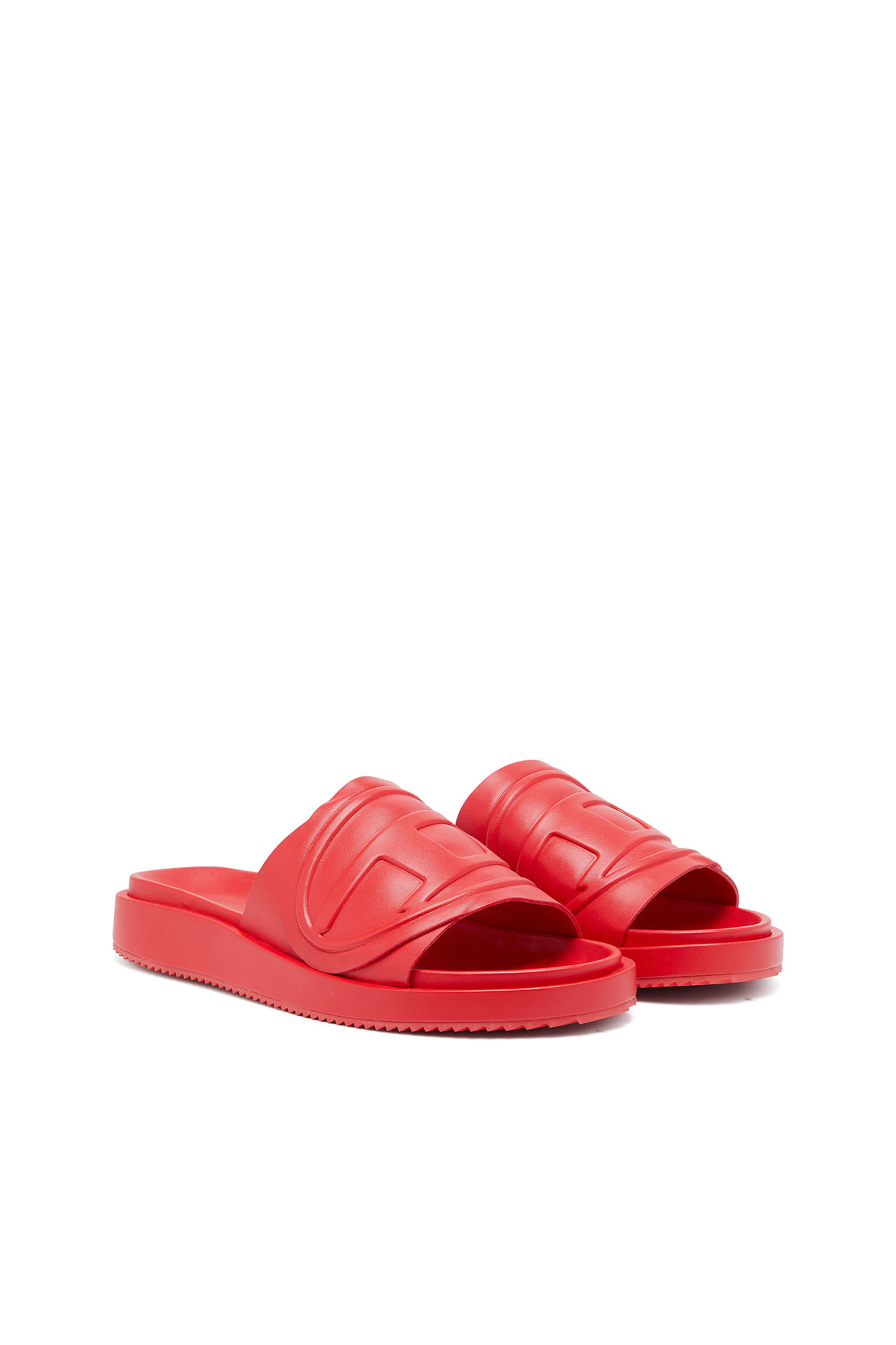 Diesel - SA-SLIDE D OVAL, Unisex's Sa-Slide D-PU slides with embossed Oval D in レッド - 2