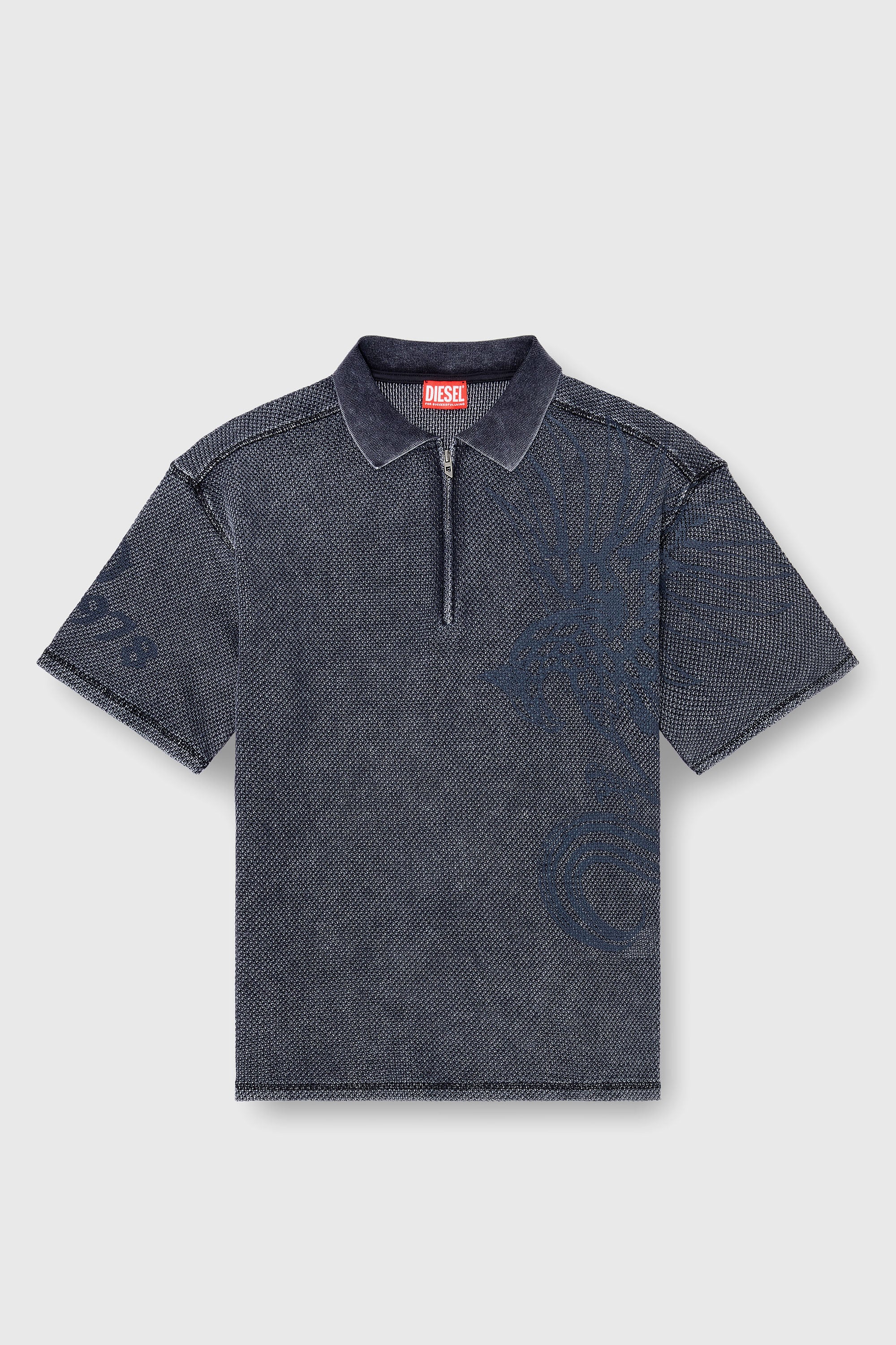 Diesel - T-ERRY-ZIP, Male's ポロシャツ in ダークグレー - 2