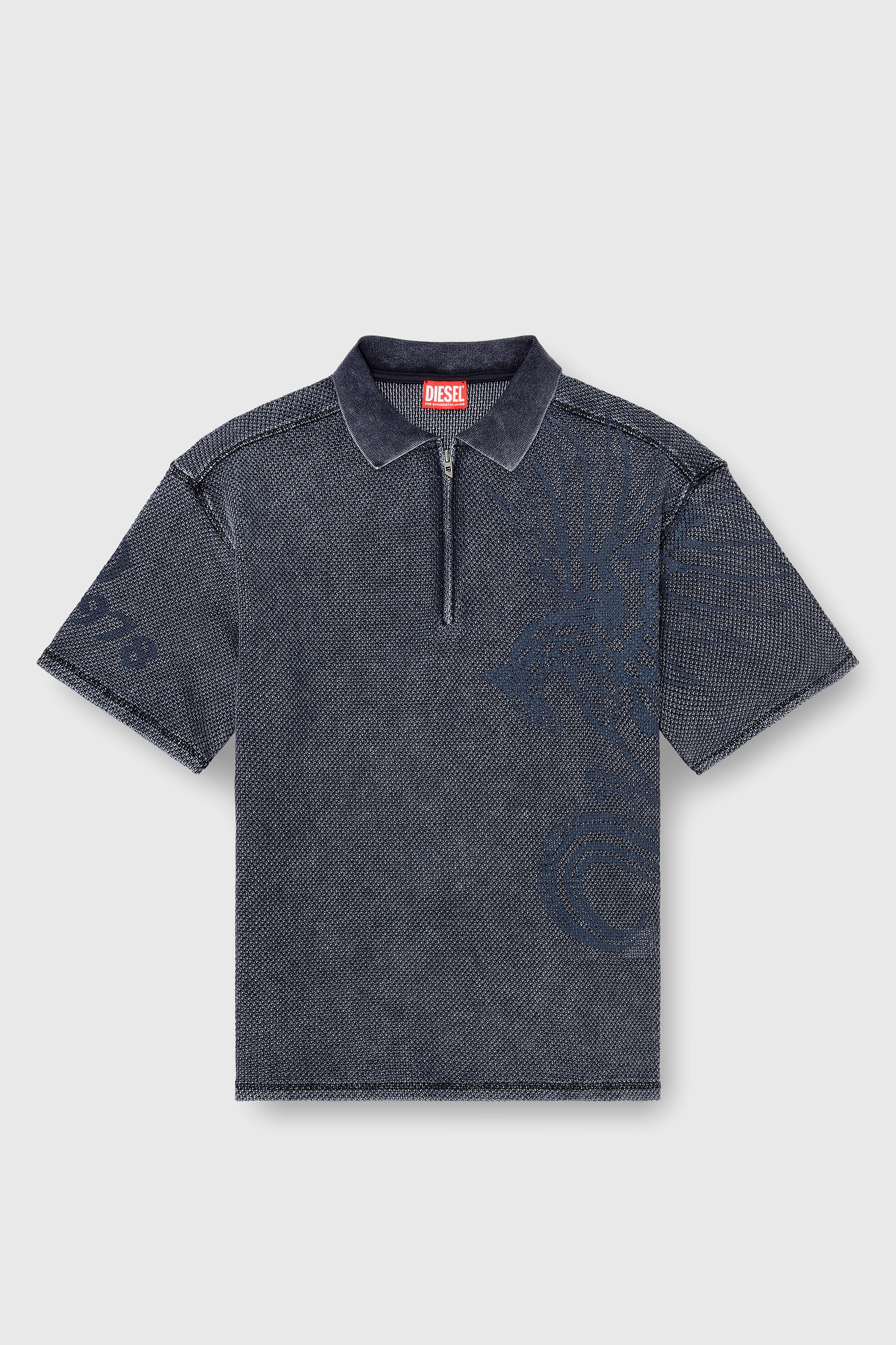 Diesel - T-ERRY-ZIP, Male's ポロシャツ in ダークグレー - 2