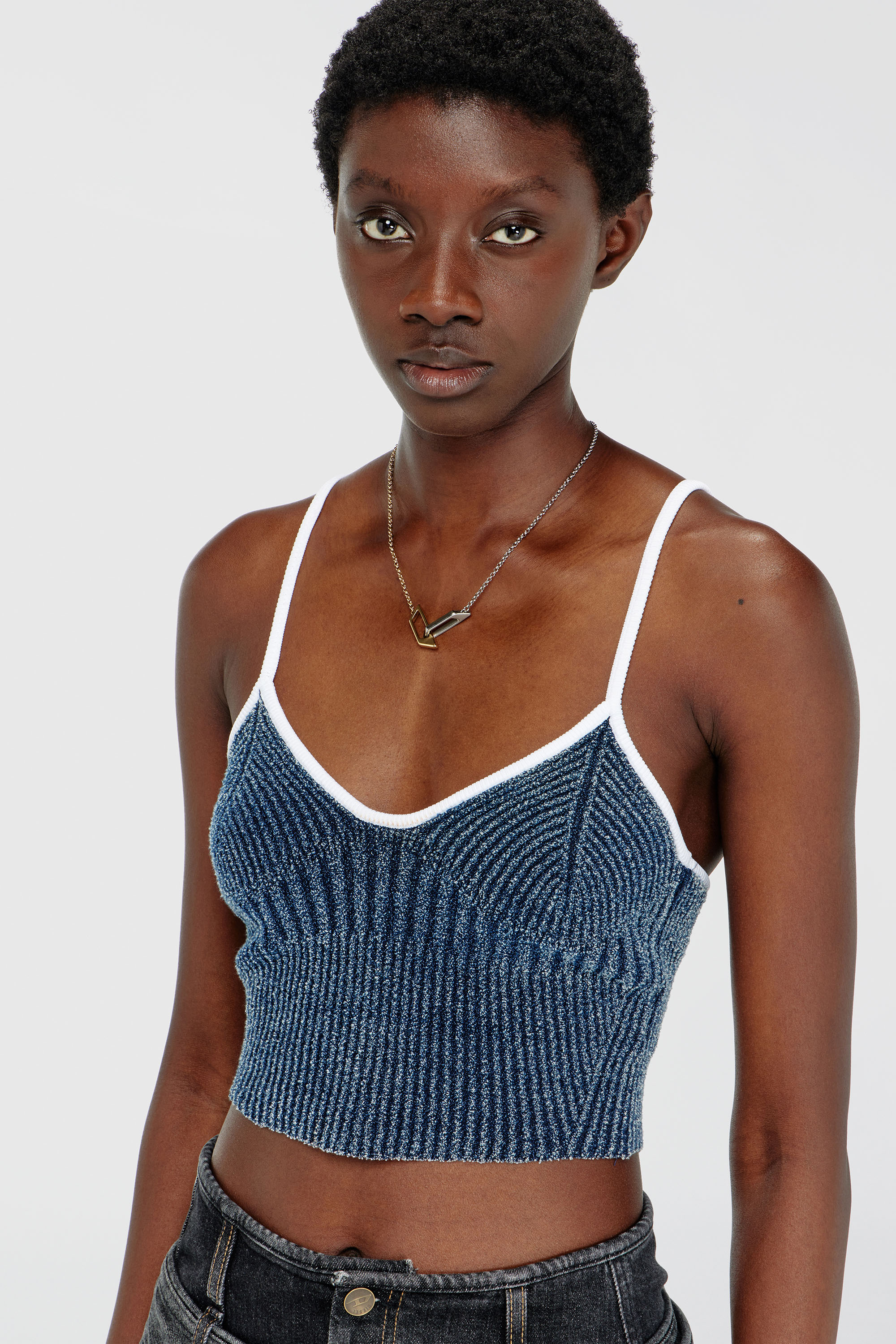 Diesel - M-ESTERE, Female's キャミソールトップ in ブルー/ホワイト - 5