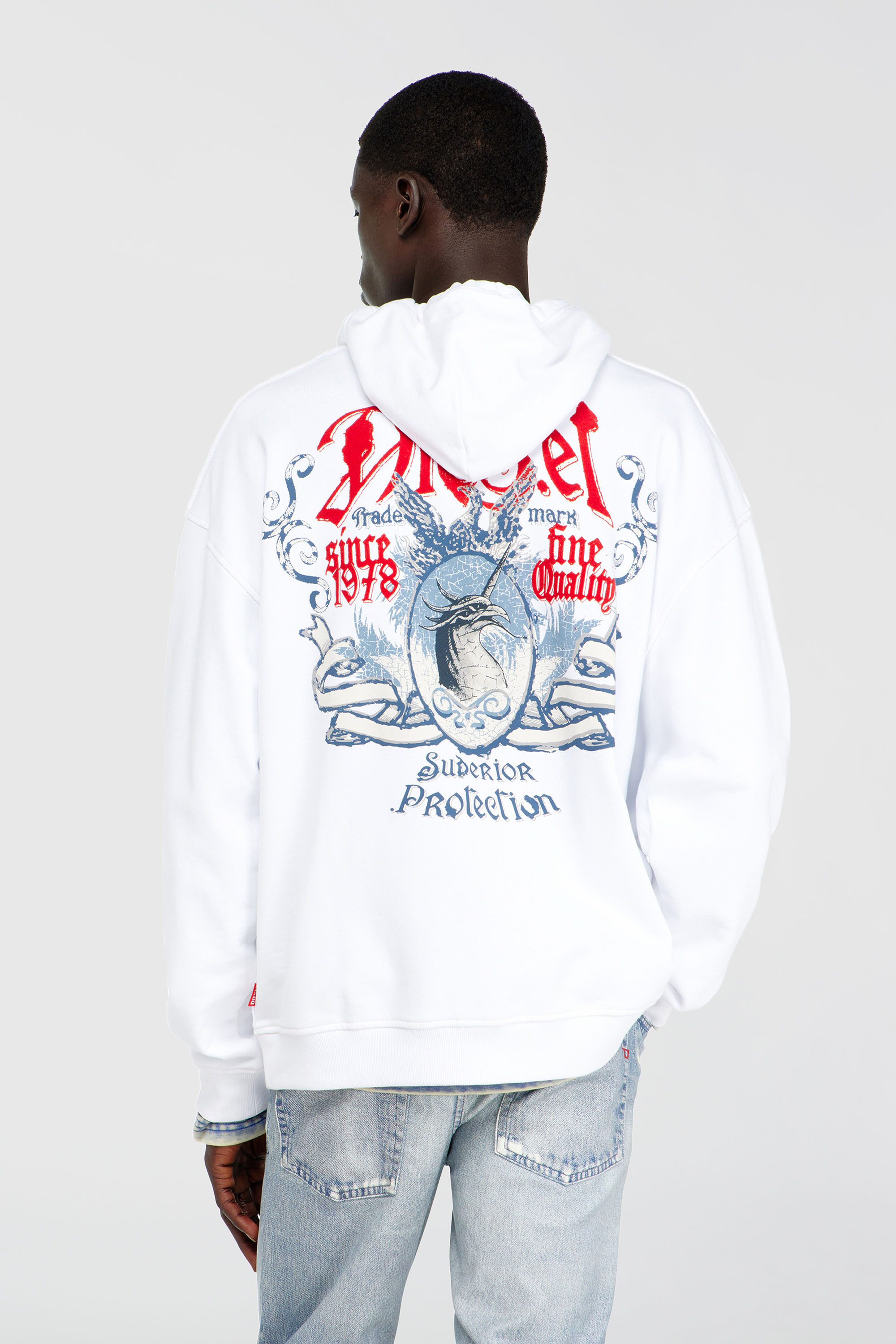 S-BOXT-HOOD-AA2 プルオーバーパーカー｜ホワイト｜メンズ｜DIESEL
