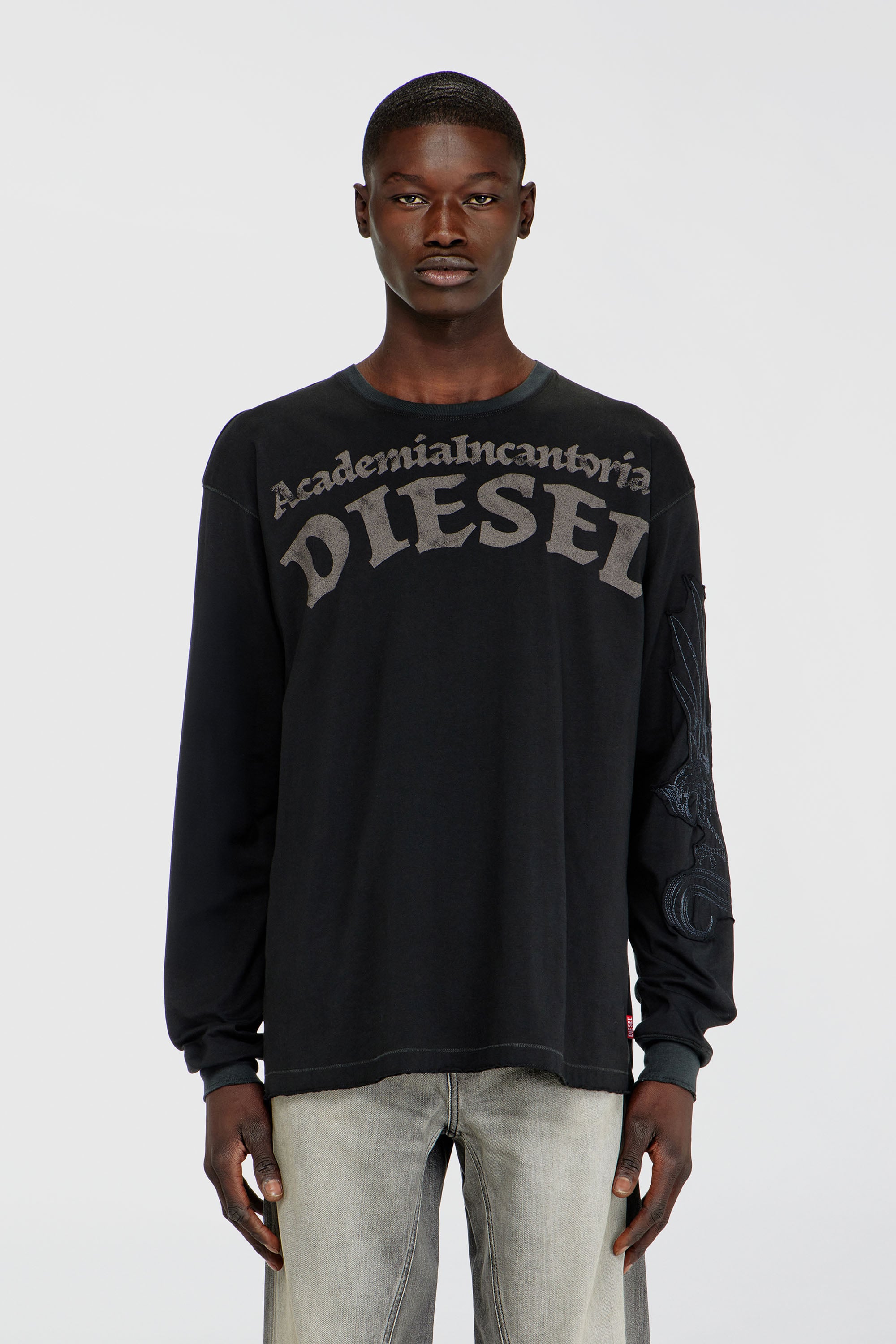 Diesel - T-NORM-LS-AA3, Male's 長袖Tシャツ in ブラック - 1