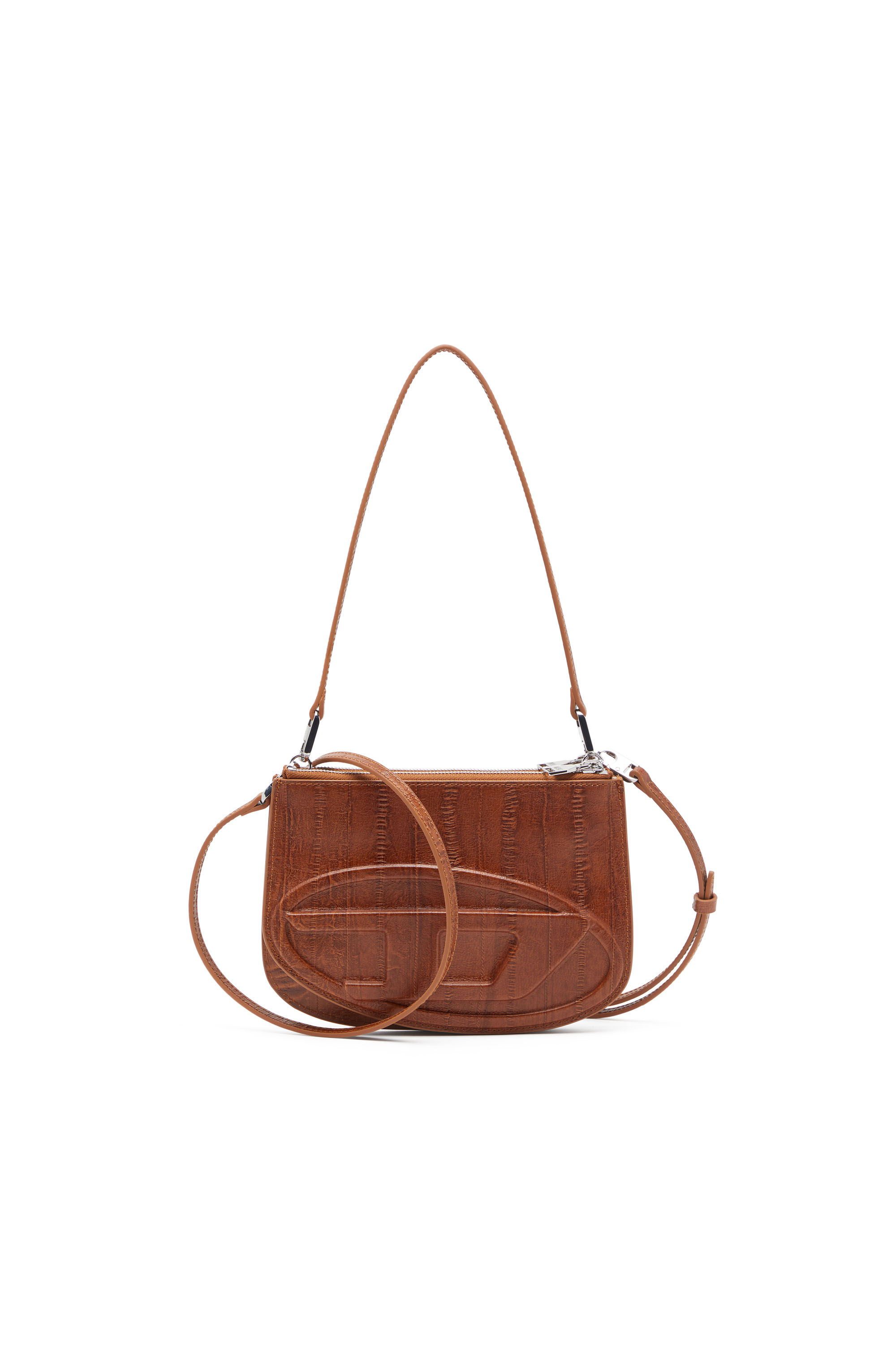 Diesel - 1DR TWIN, Female's 1DR Twin-Double-pouch shoulder bag in printed leather in ブラウン - 1