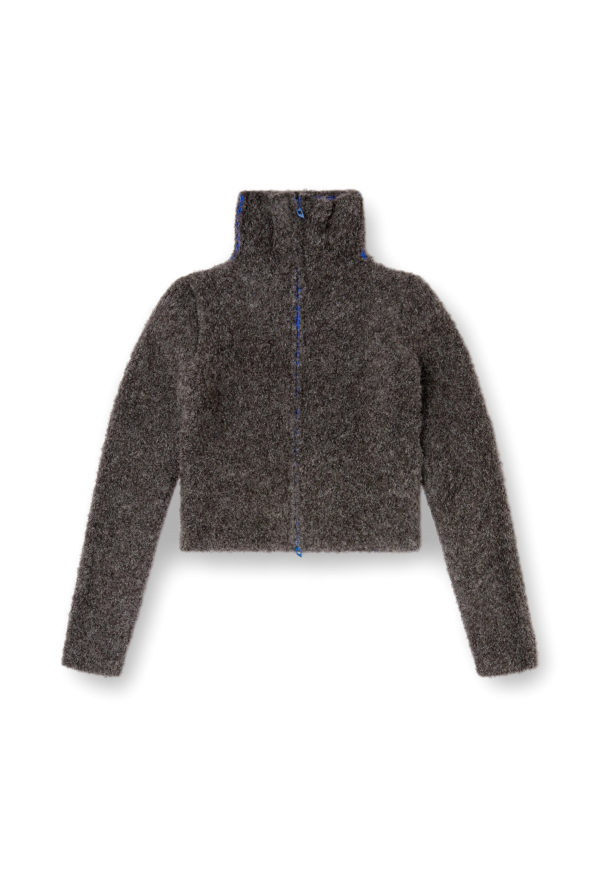 Diesel - M-ELEONERE, Female's Zip cardigan with contrast interior in ダークグレー - 3