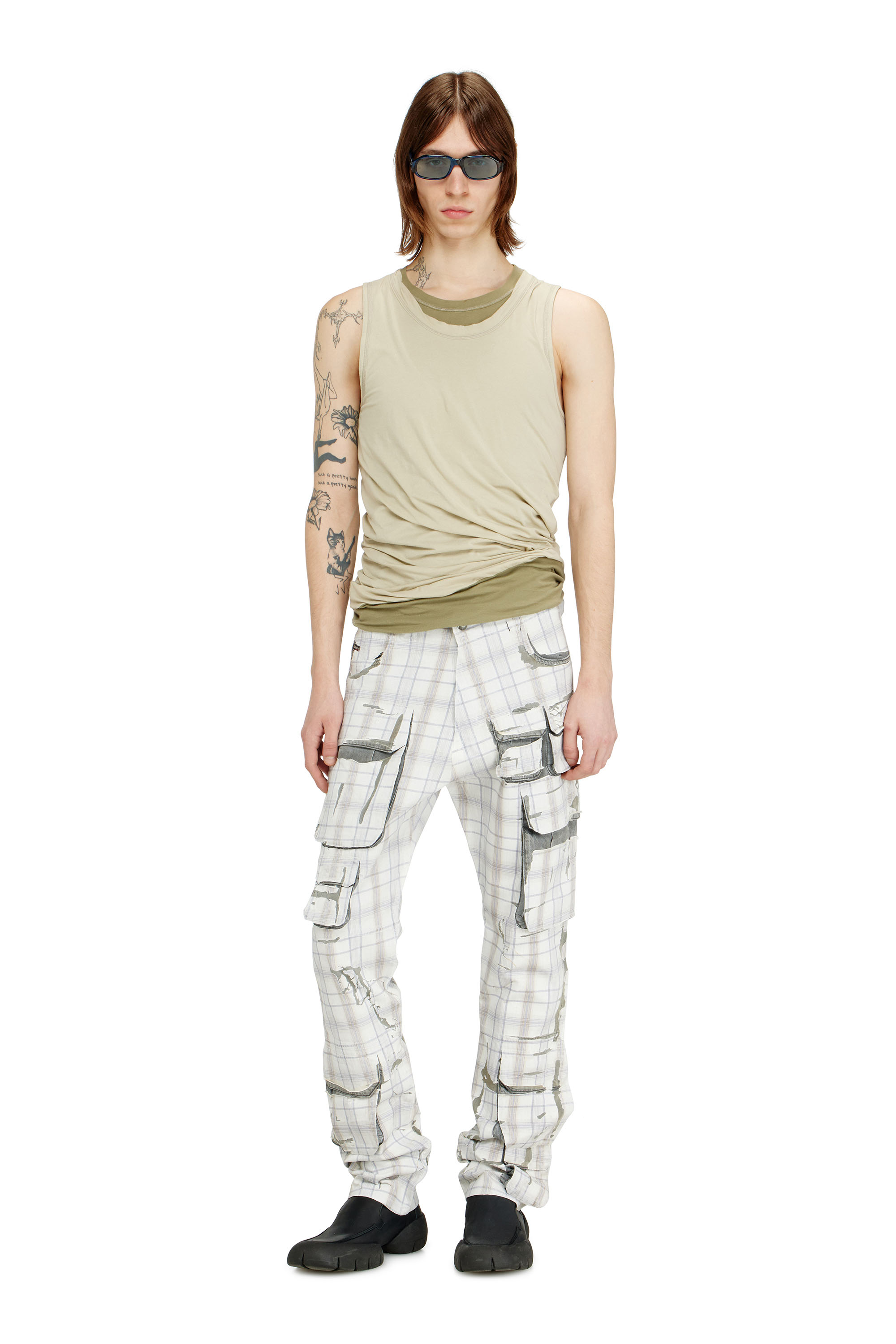 Diesel - T-DRED-PLAIN, Male's Twisted double-layer tank top in グリーン - 1