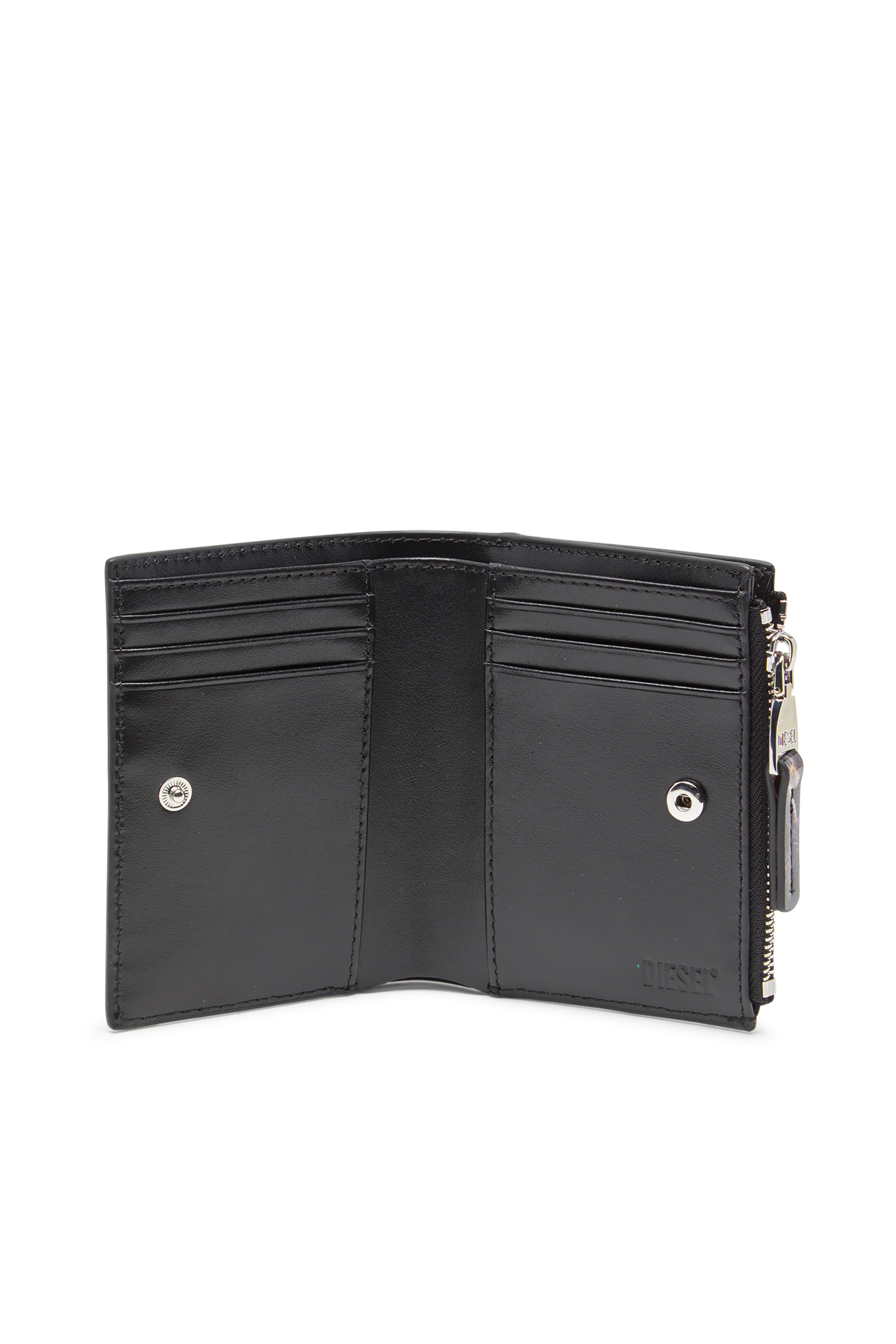 Diesel - PLAY BI-FOLD ZIP II, Female's 二つ折りウォレット in ブラック/ブラウン - 3