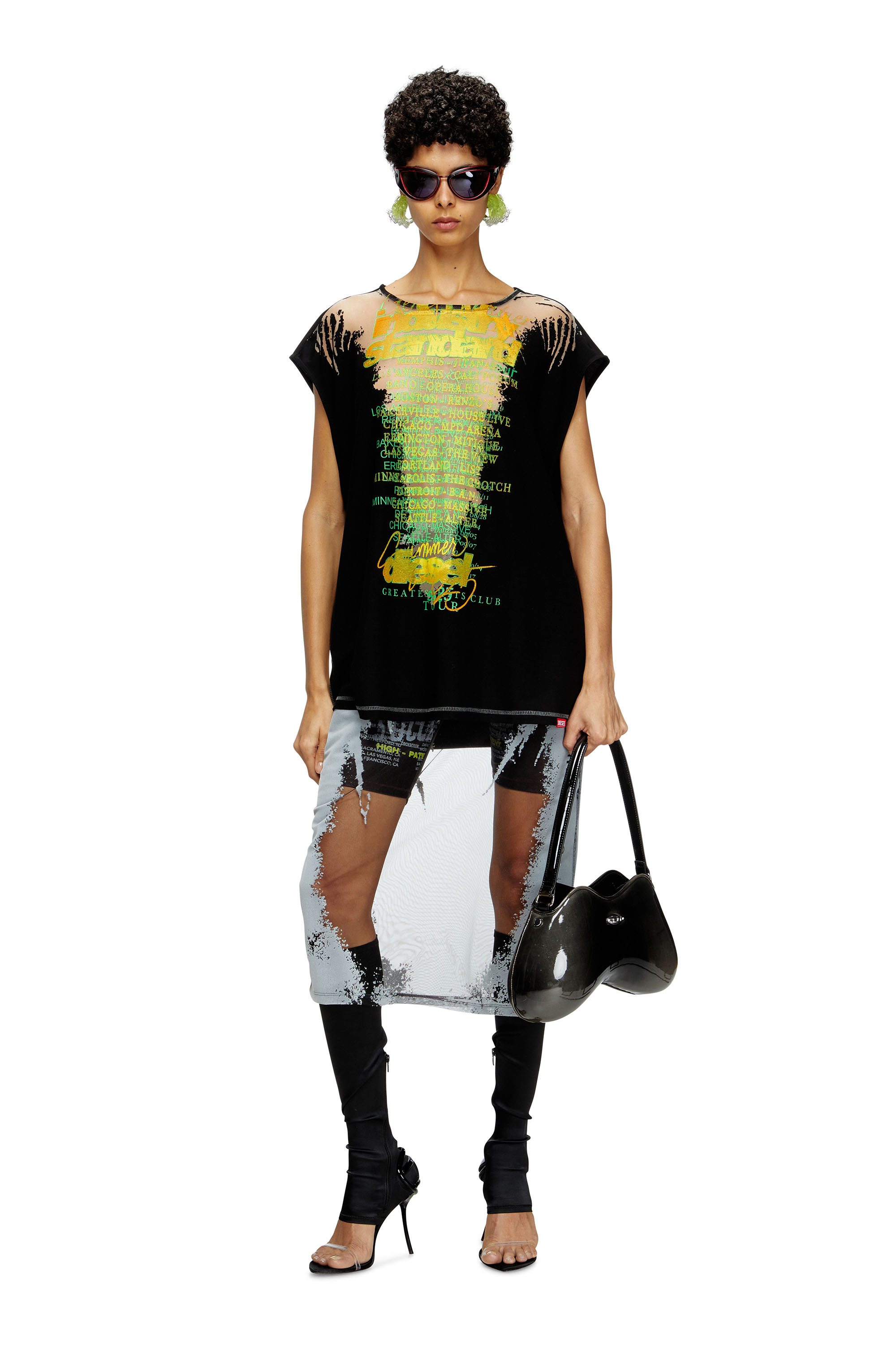 Diesel - T-ISAK-A, Unisex's Sleeveless T-shirt with lyrics print in ブラック - 6