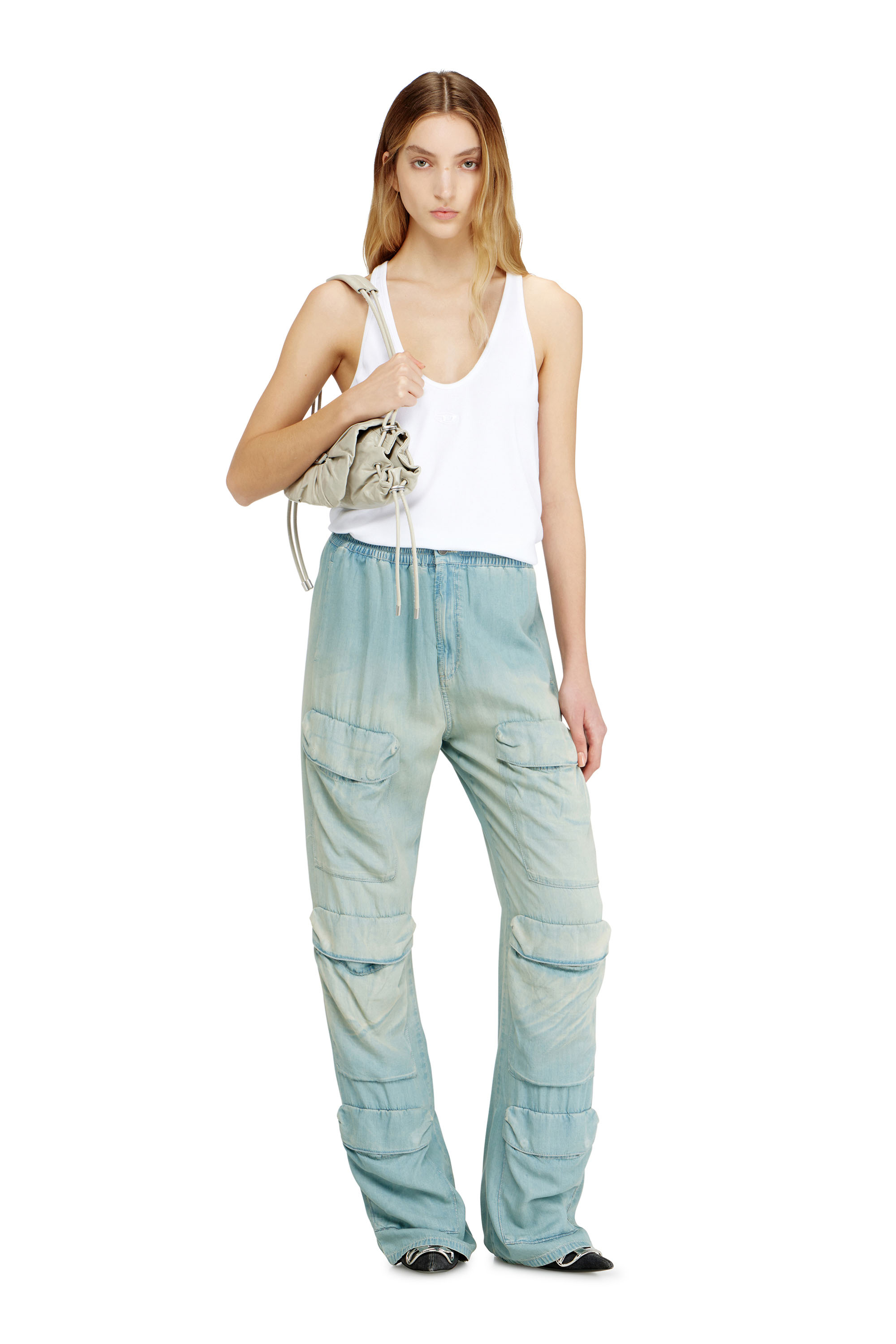 Diesel - Female's Regular Jeans D-Pocky 0ADCF, ライトブルー - 1