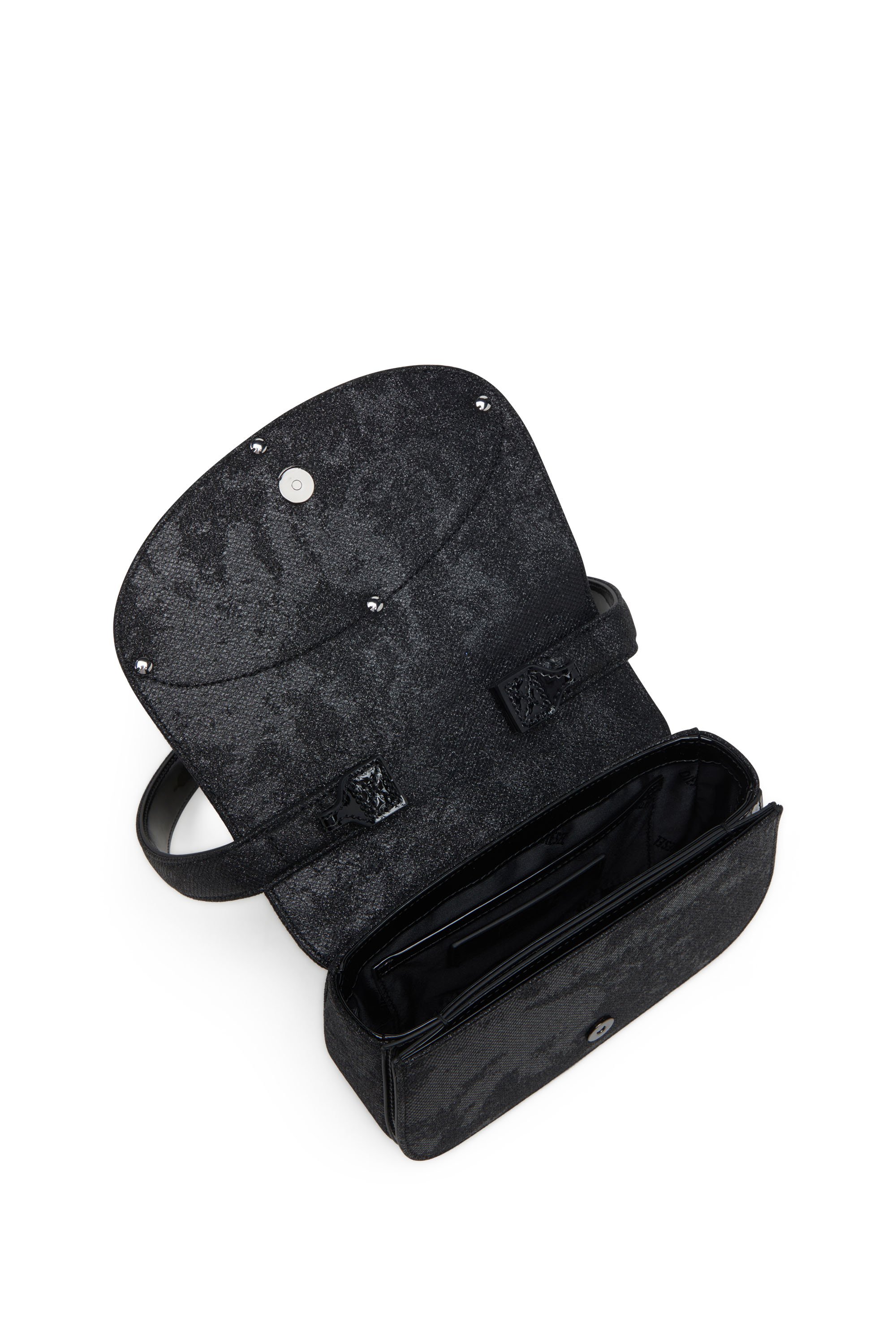 Diesel - 1DR, Female's 1DR-Iconic 1DR bag in glitter-camo Lurex in ブラック - 4