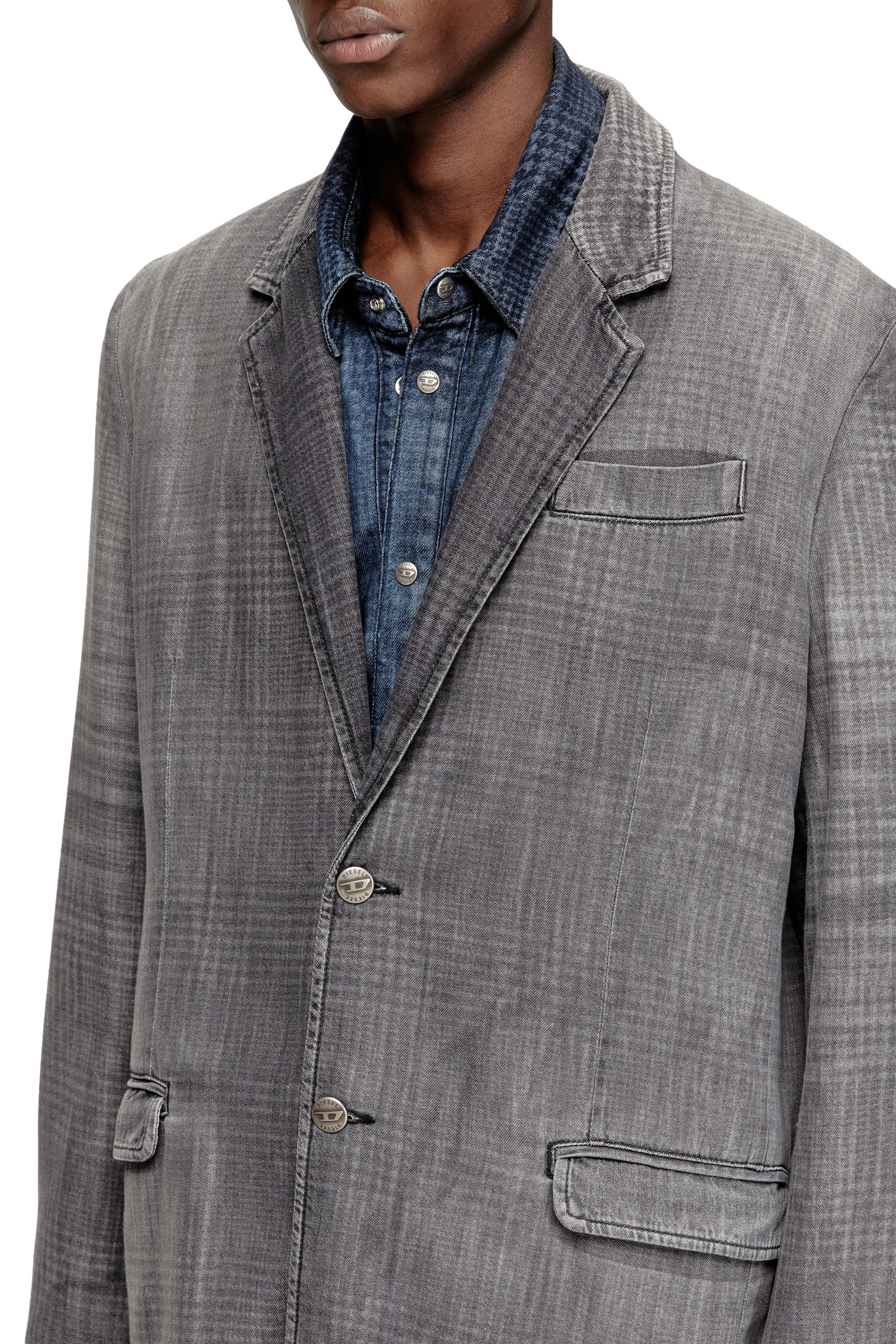 Diesel - D-REGER-S1, Unisex's デニムジャケット in グレー - 4