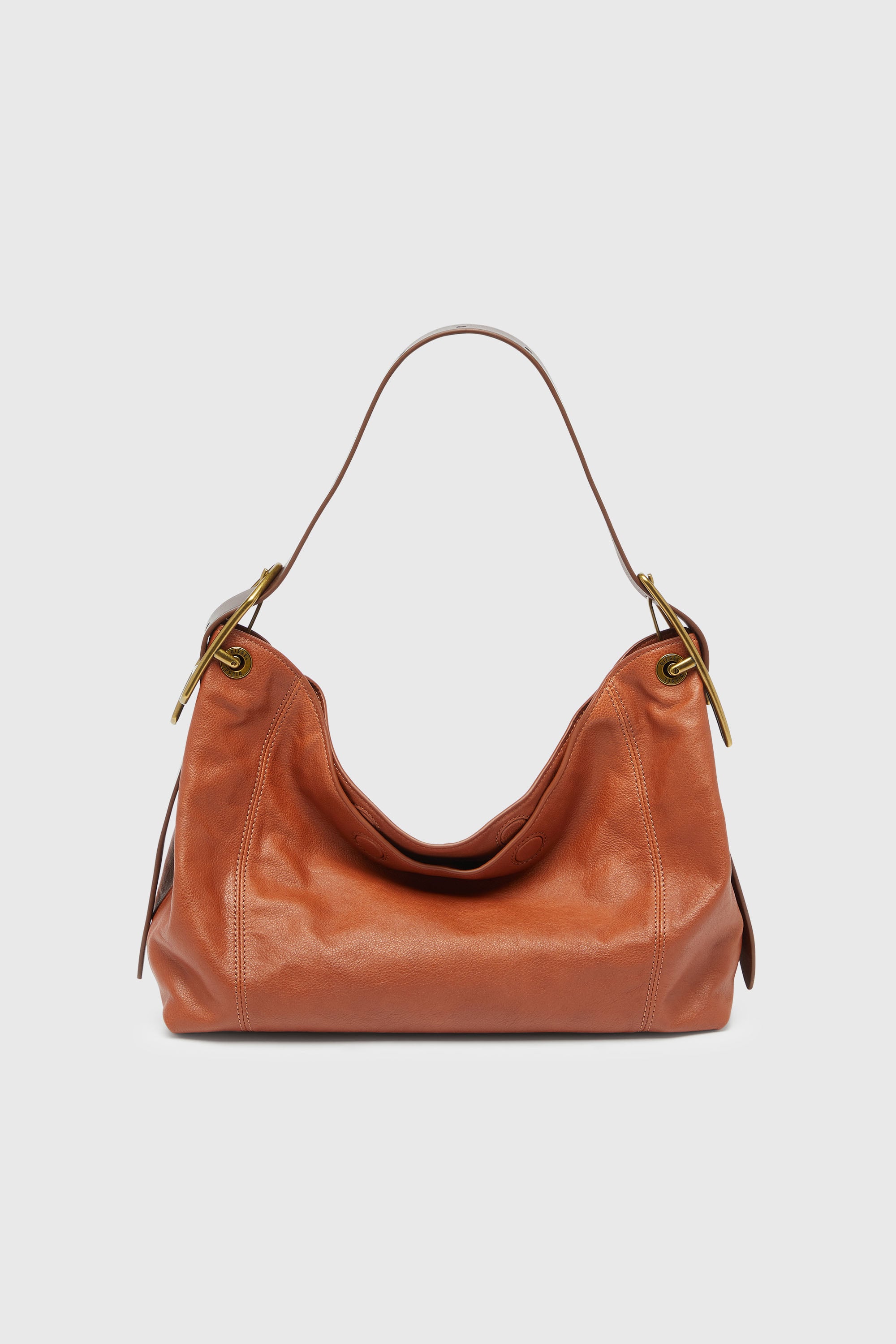 Diesel - D-LINE HOBO S, Female's D-Line-Shoulder bag in shiny leather in ブラウン - 2