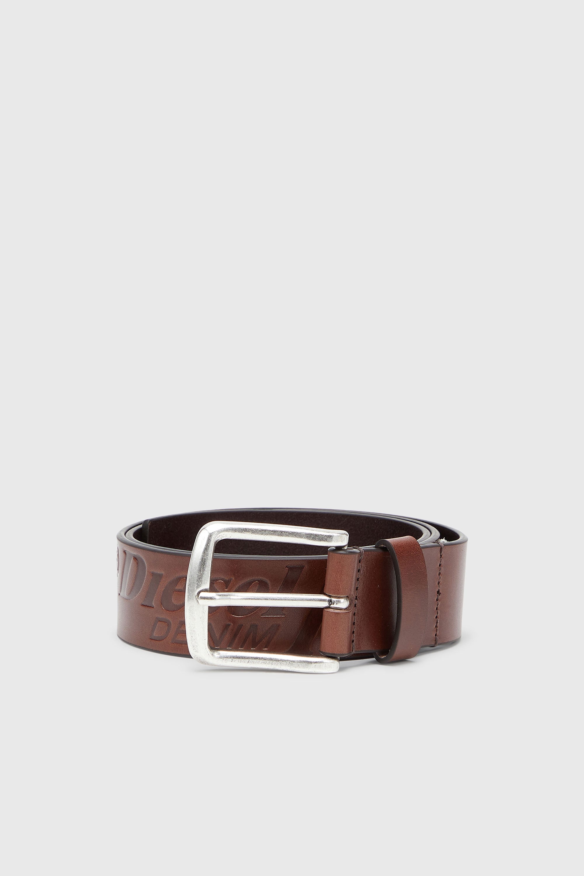 Diesel - B-FLAG-D EMBOSSED, Male's レザーベルト in ブラウン - 1