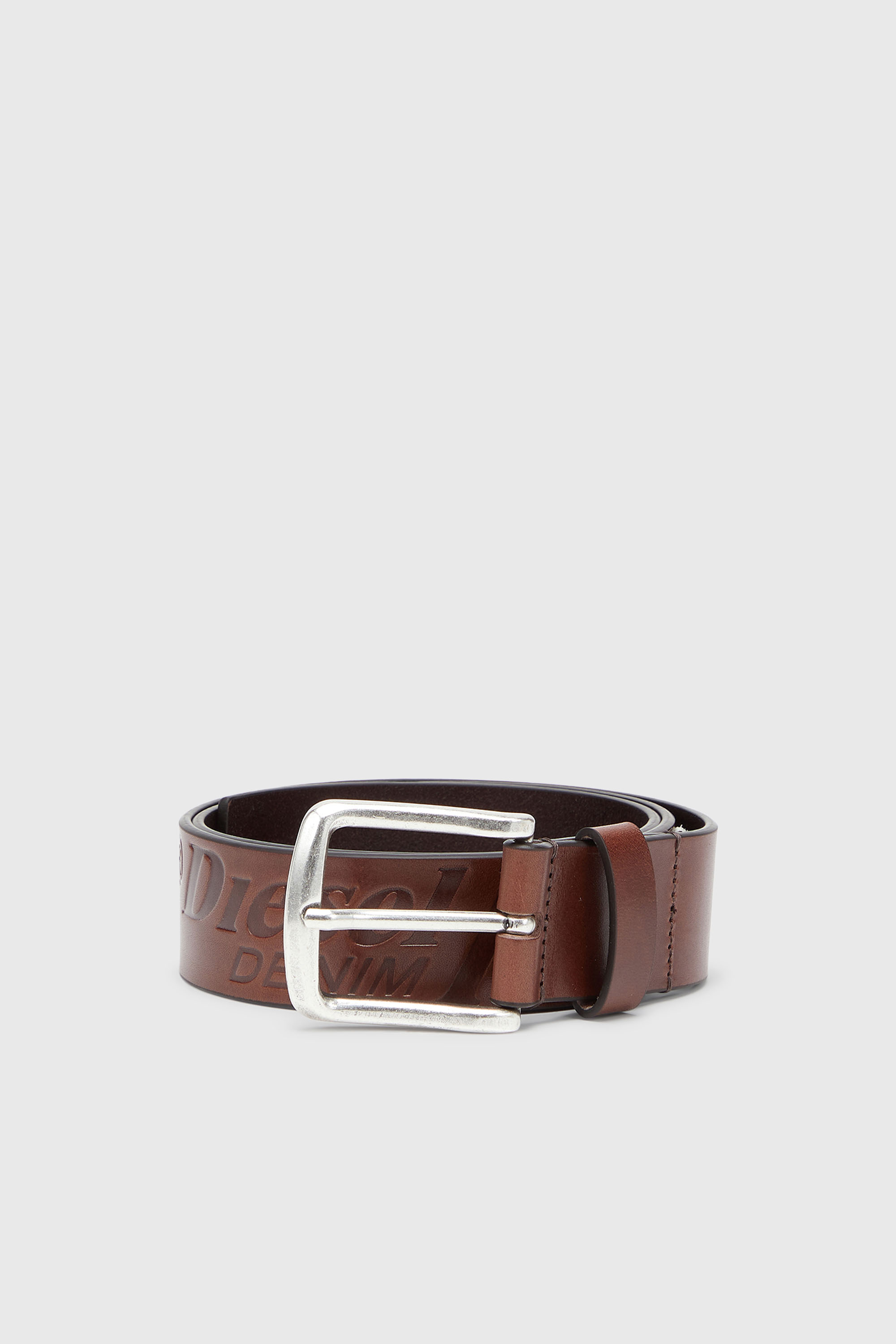 Diesel - B-FLAG-D EMBOSSED, Male's レザーベルト in ブラウン - 1