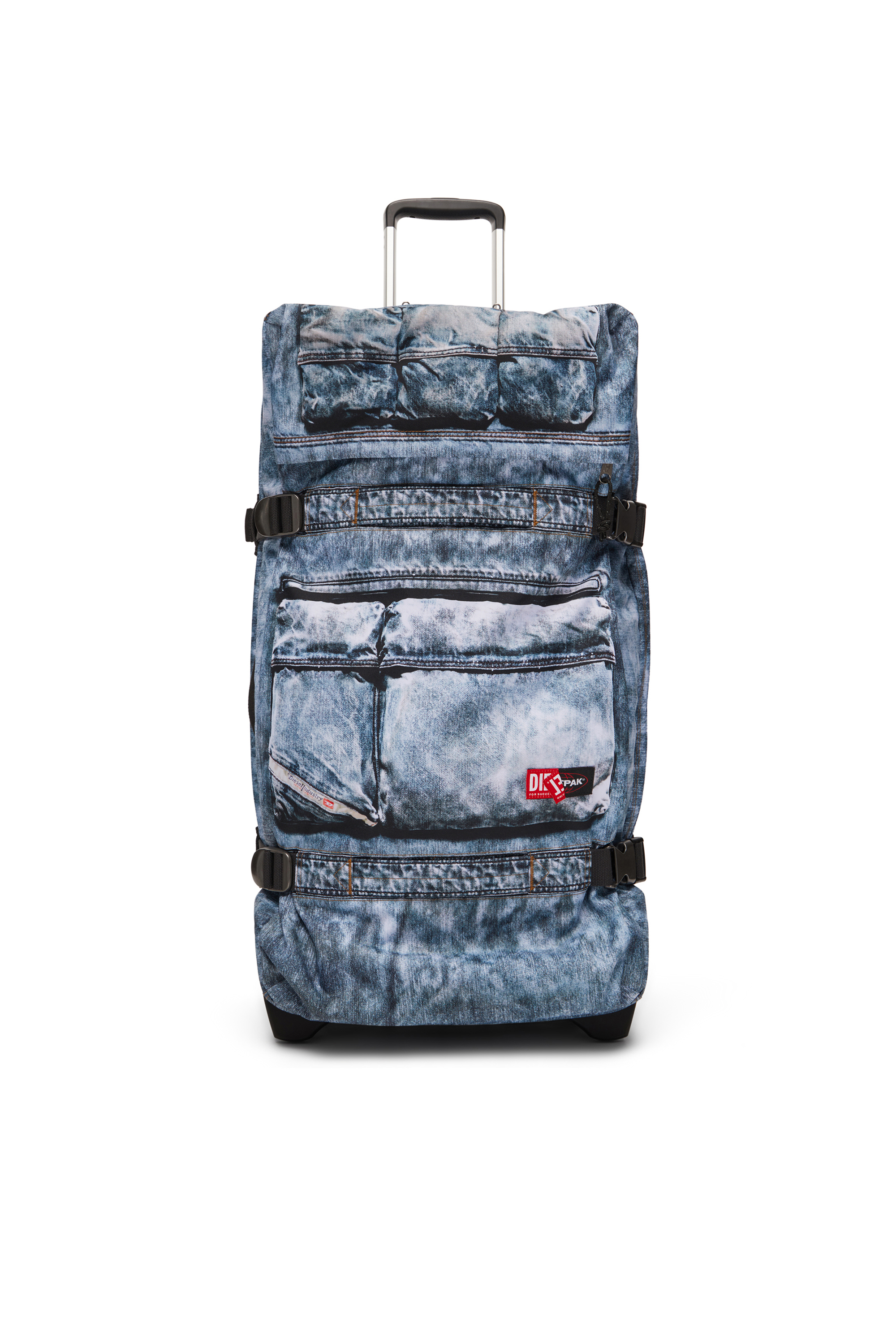Diesel - DIESEL TRANSIT'R L, Unisex's Travel trolley in trompe l'oeil denim in ブルー - 1