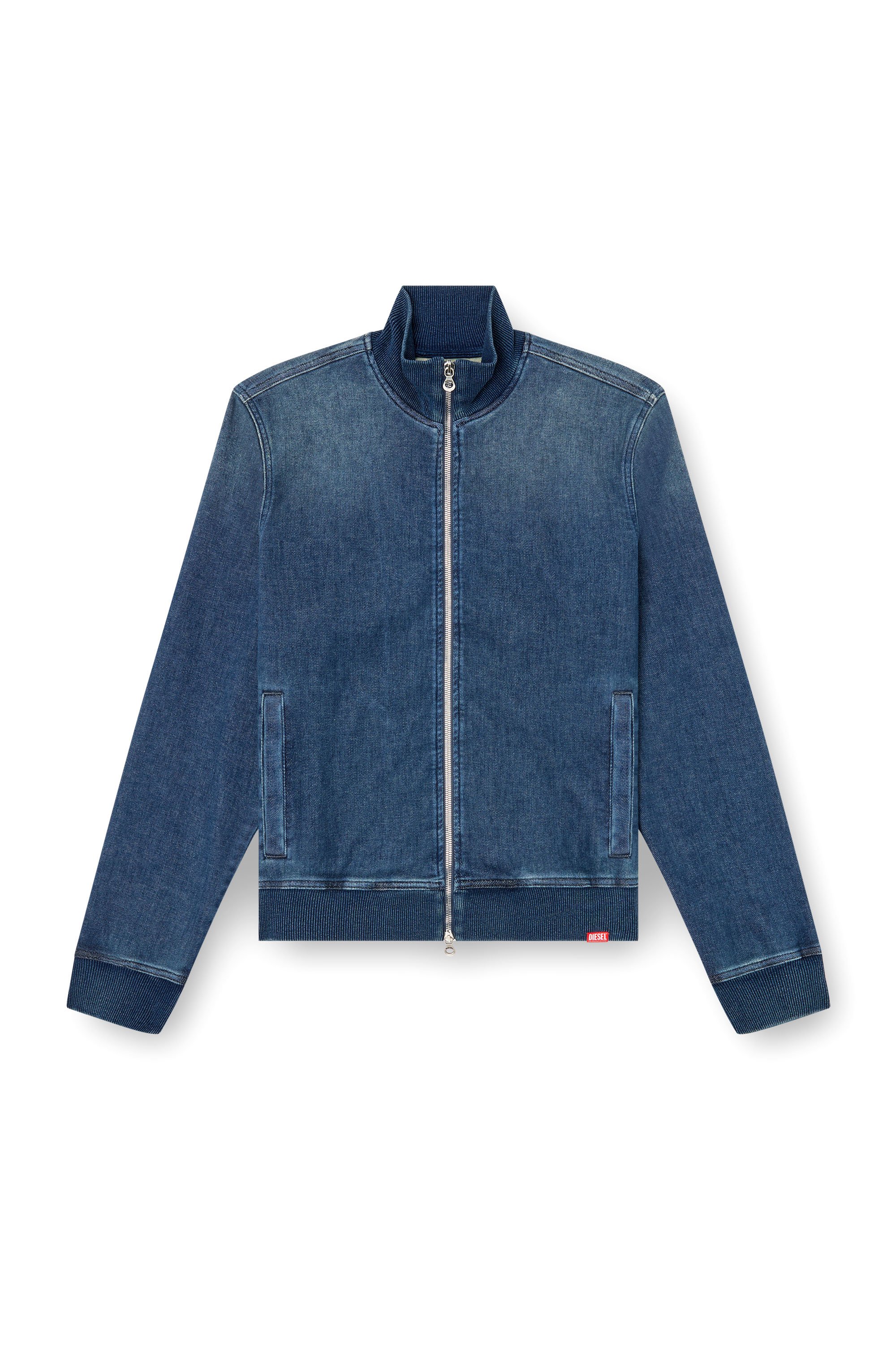 Diesel - D-BUZYE-S TRACK, Unisex's Zip-up sweater in Track Denim in ダークブルー - 2