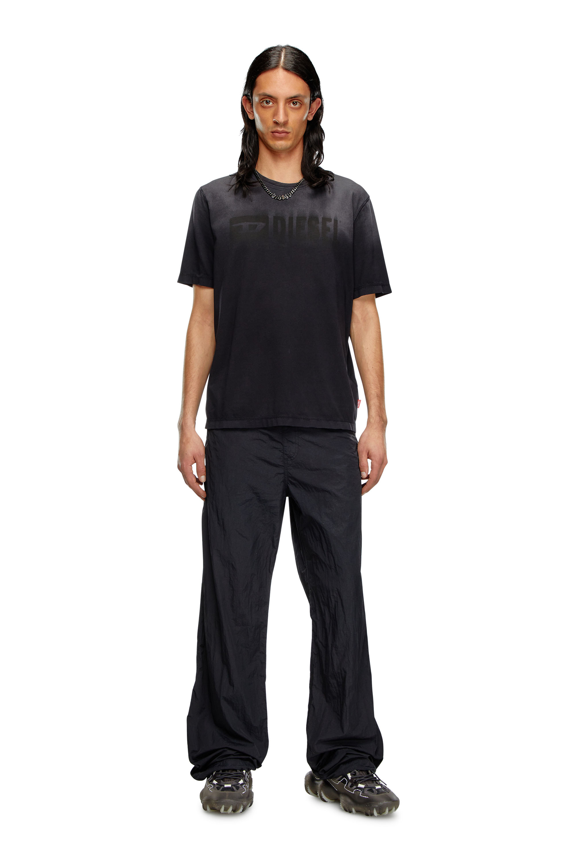 Diesel - T-ADJUST-K4, Male's T-shirt with sun-faded treatment in ブラック - 2