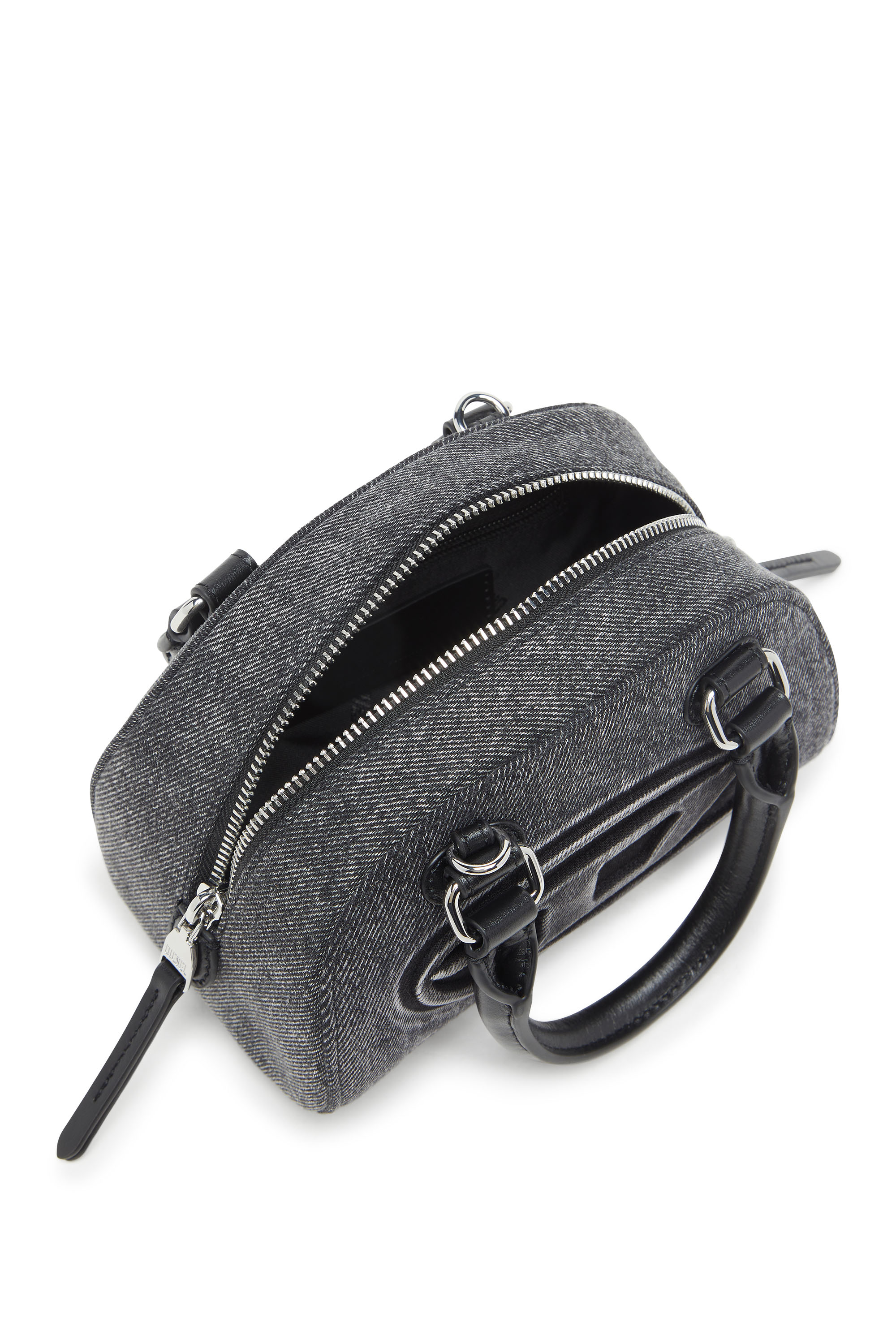 Diesel - 1DR DOME CROSSBODY, Female's 1DR Dome-Mini bowling bag in washed denim in グレー - 5