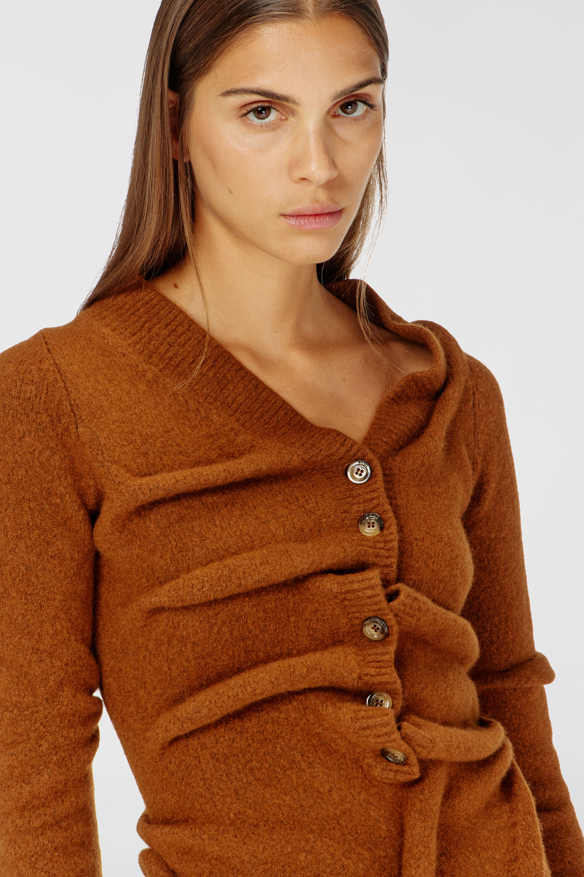 Diesel - M-ANITA, Female's Short cardigan dress in wrinkled boiled knit in null - 5