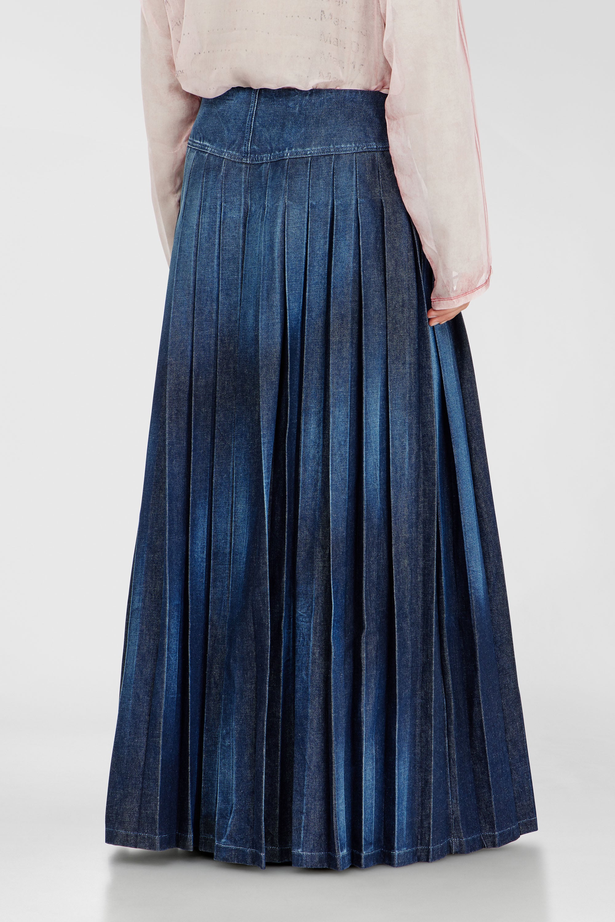 Diesel - D-QUILTY-FSJ1, Unisex's Long wrap skirt in pleated denim in null - 4