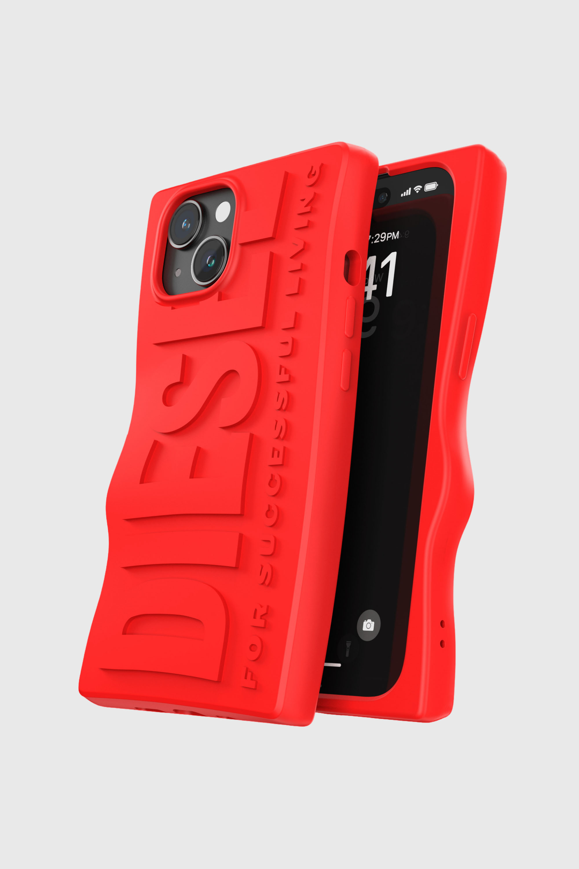 Diesel - 54116 MOULDED CASE, Unisex's iPhone 15 シリコンケース in レッド - 4