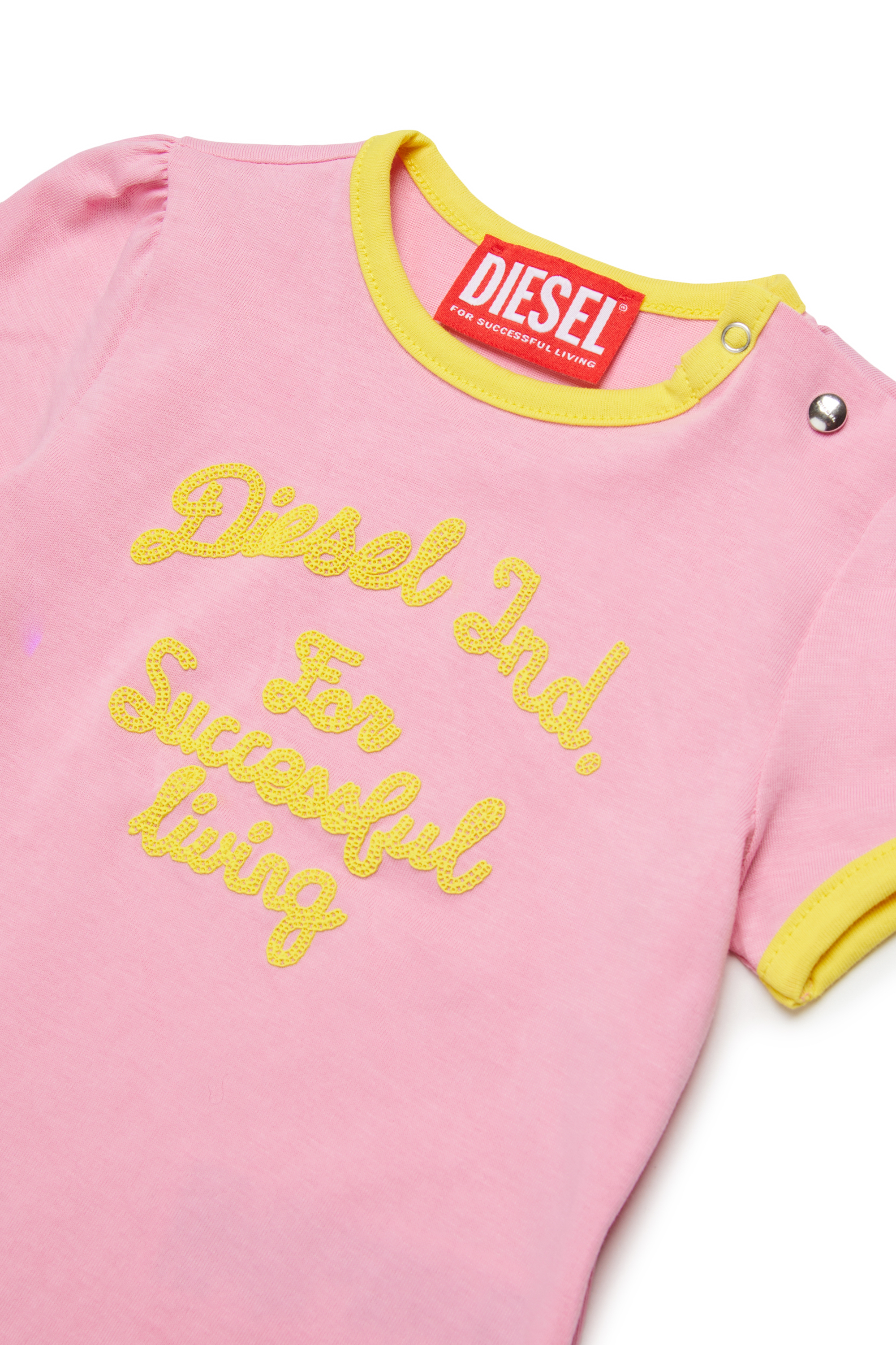 Diesel - TELAB, Female's Tシャツ in ピンク / ホワイト - 3