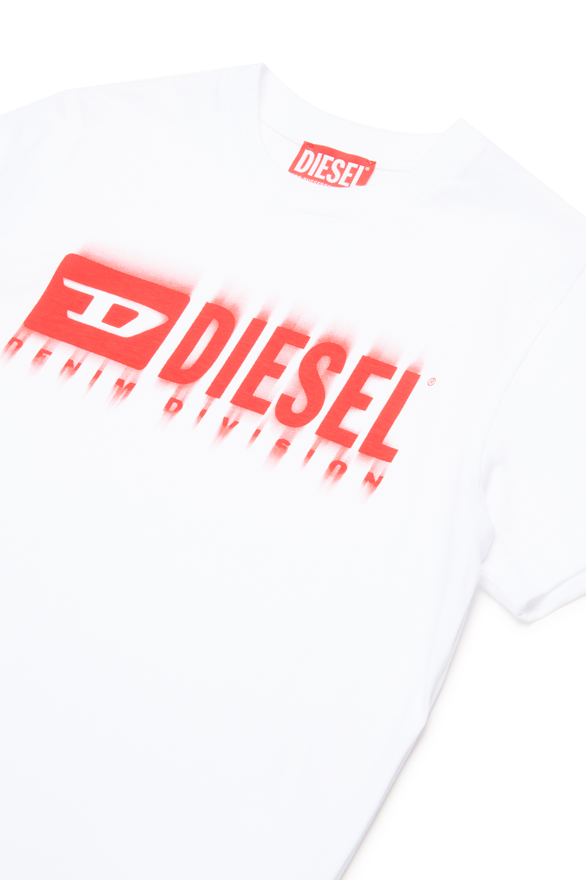 Diesel - TDIEGORL6, Male's T-shirt with smudged logo in ホワイト - 3
