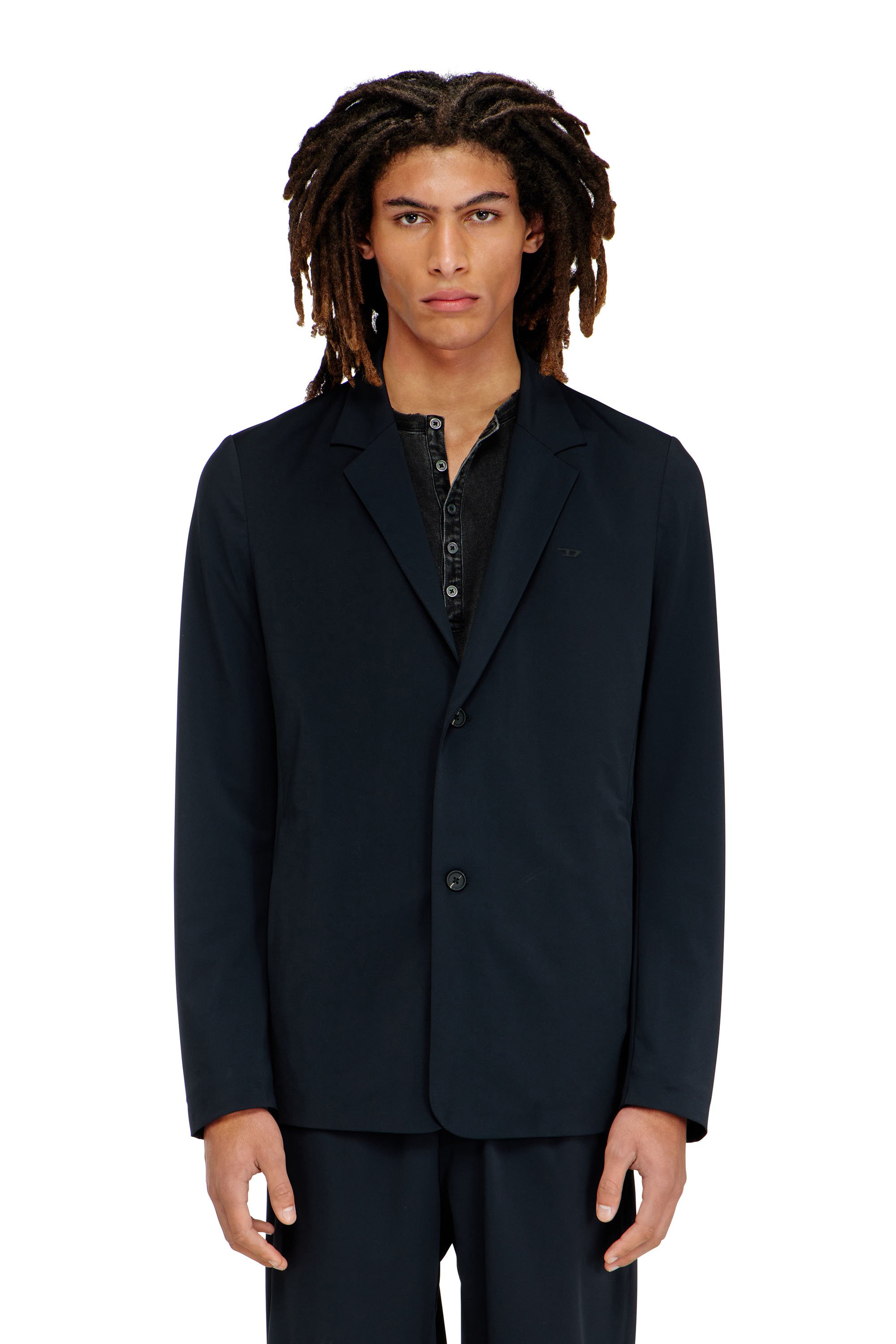 Diesel - J-ACTIVE, Male's Blazer in stretch nylon in ブラック - 1