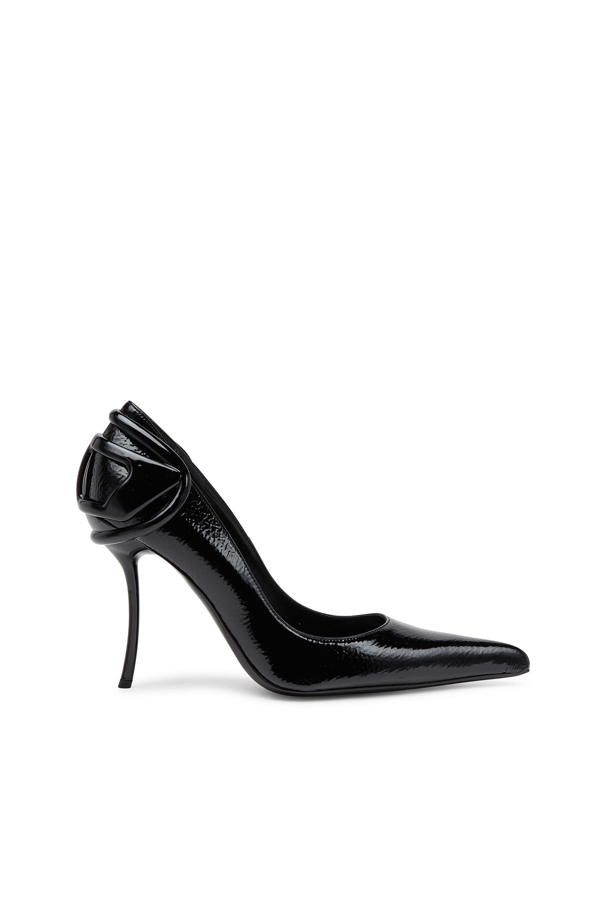 Diesel - D-TEN&HALF P, Female's D-Ten&Half-Glossy pumps with curved heel in ブラック - 2