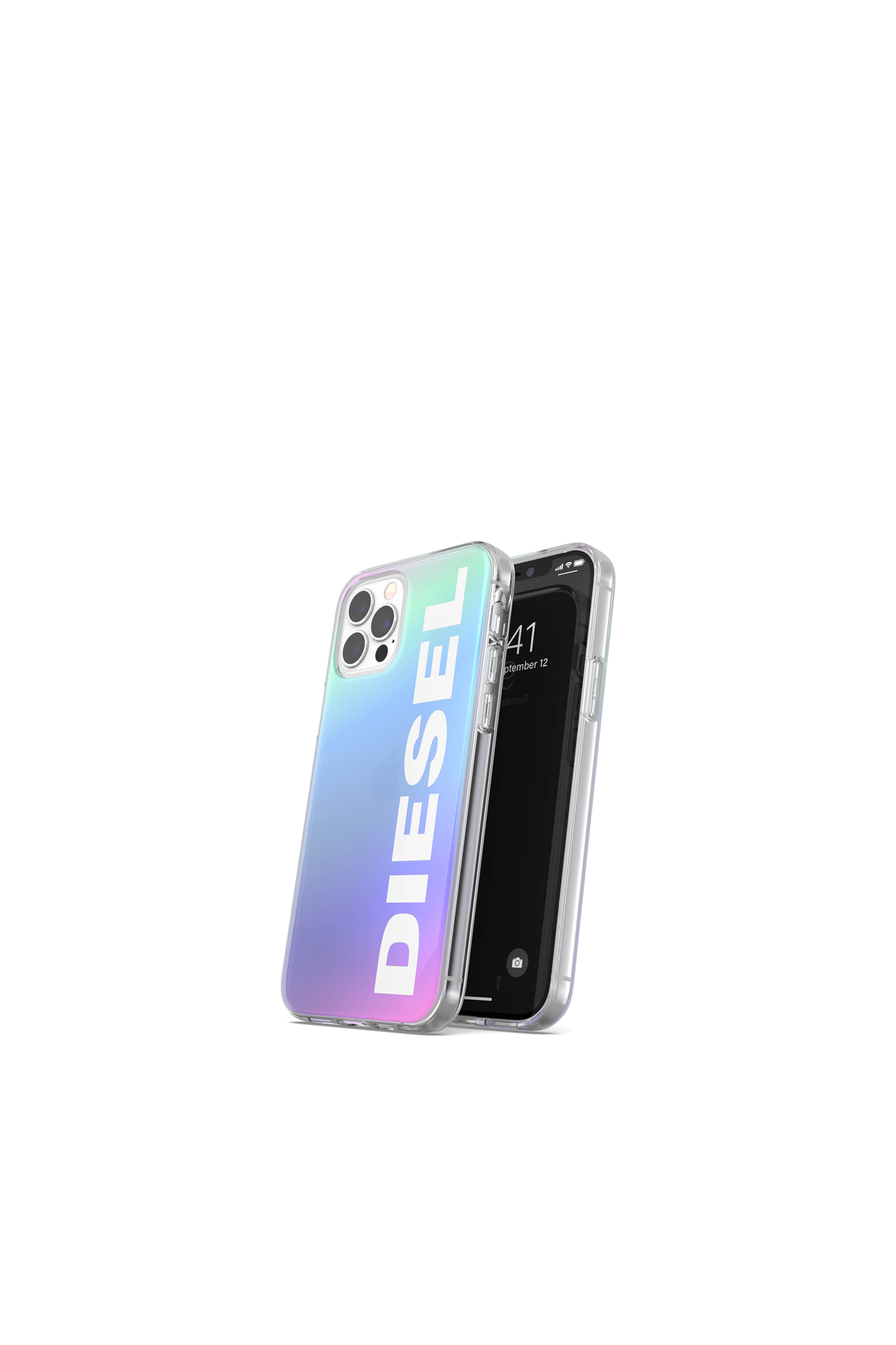 Diesel - 43527 STANDARD CASE, Unisex's Holographic TPU case with white logo for iPhone 12/12 Pro in ホワイト - 3
