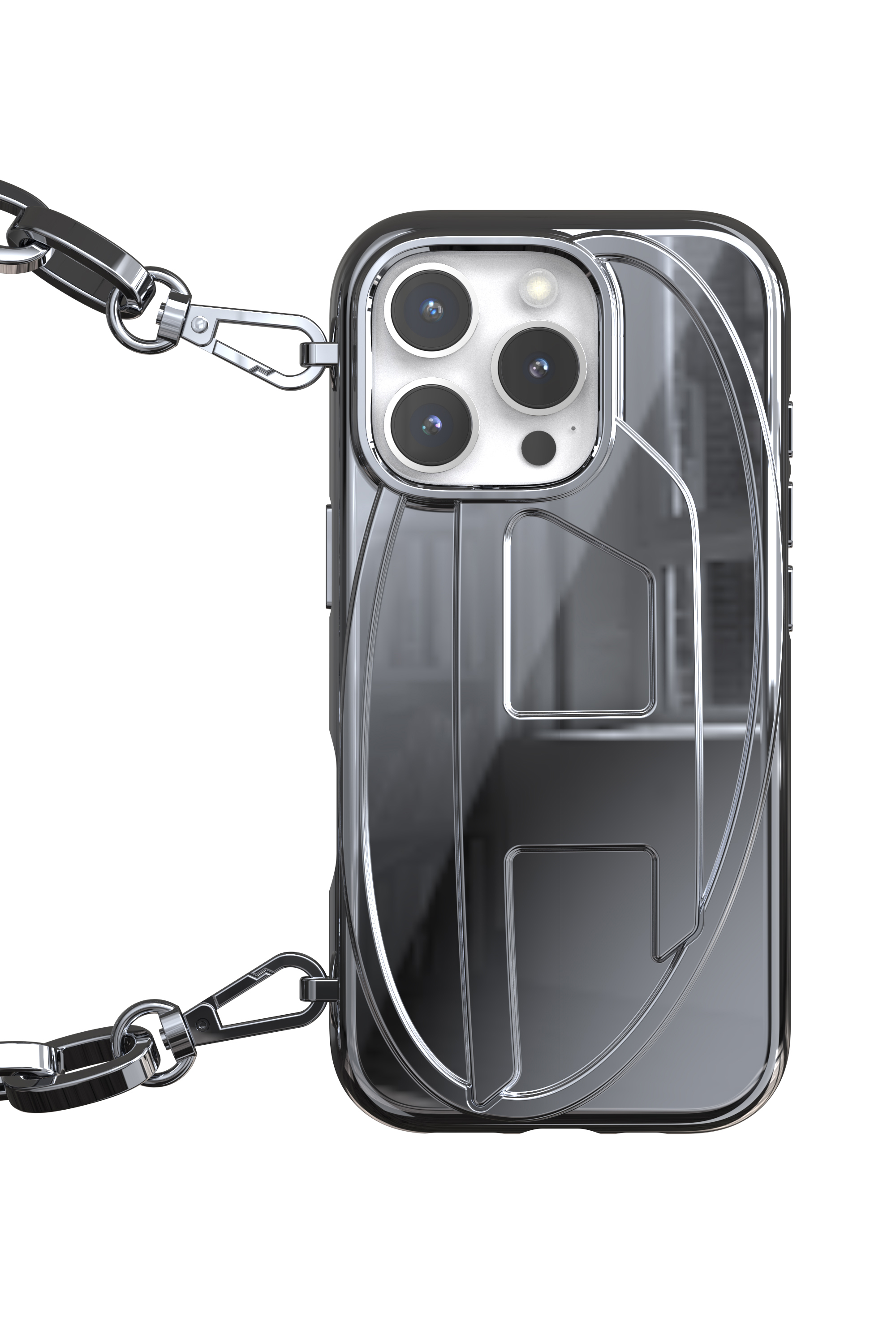 Diesel - 60259 MOULDED CASE, Unisex's Oval D Chain Case iPhone 16 Pro in ブラック - 4