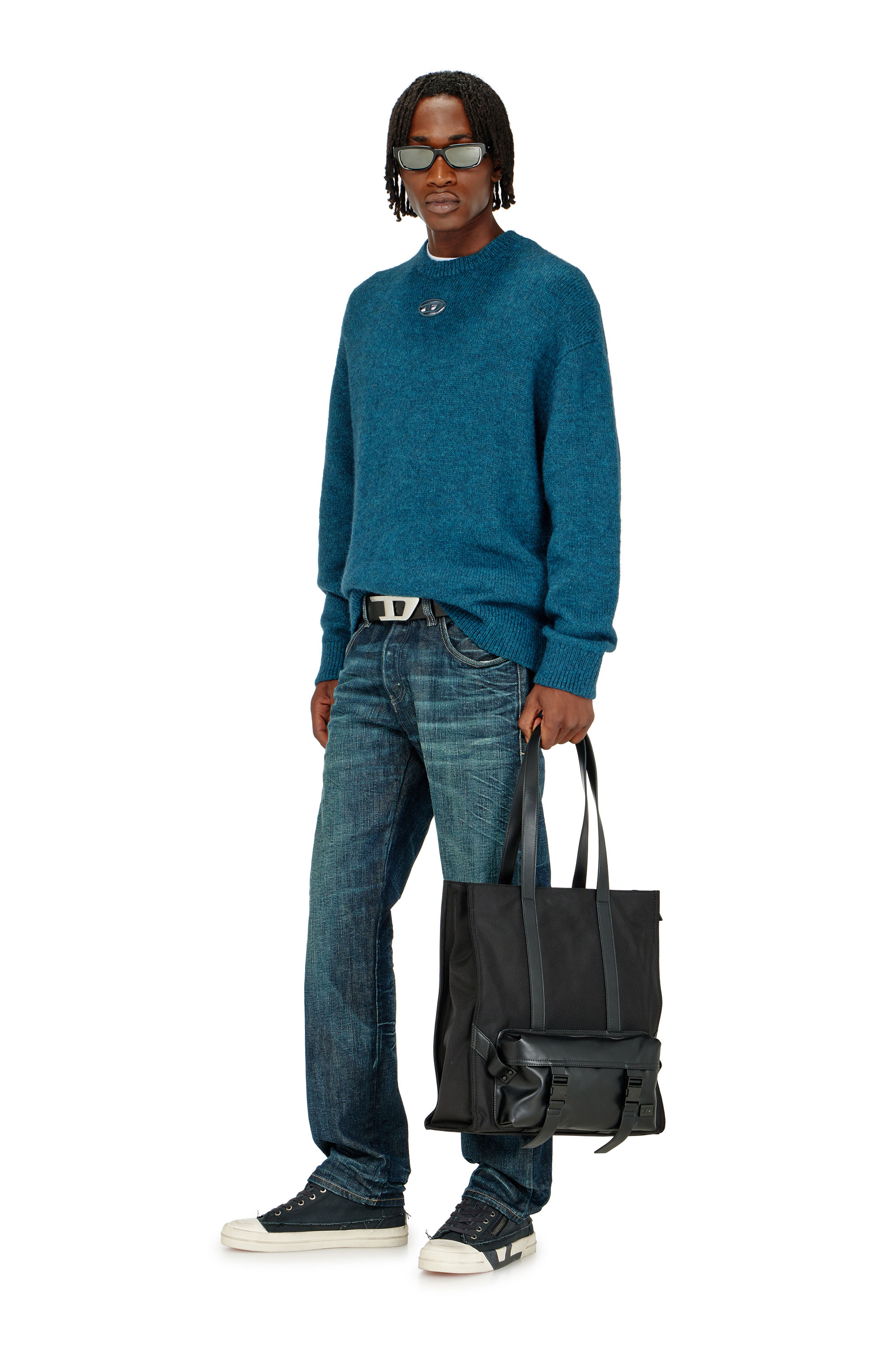Diesel - K-AREESO, Male's プルオーバーニット in ウォーターグリーン - 1
