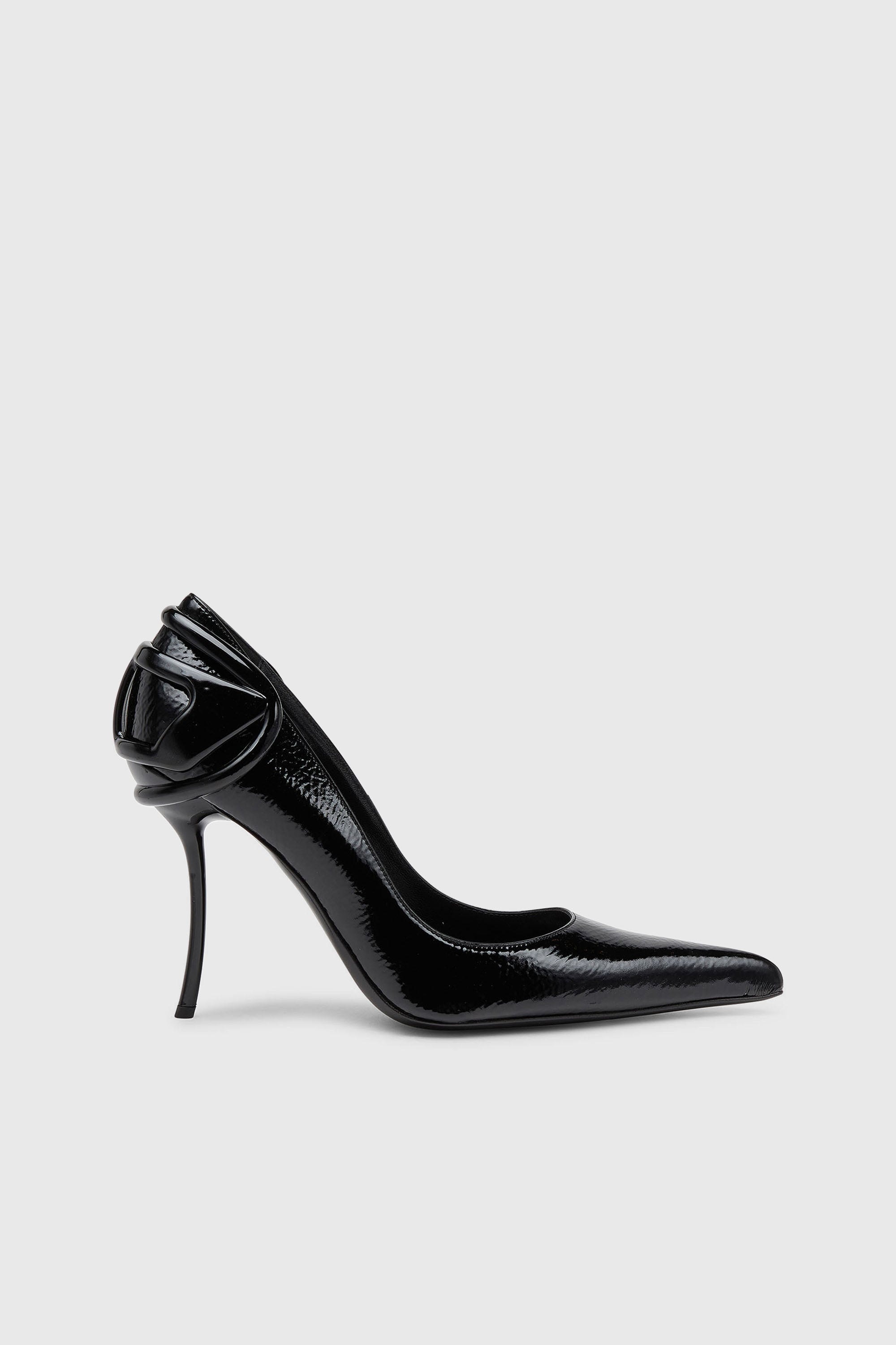 Diesel - D-TEN&HALF P, Female's D-Ten&Half-Glossy pumps with curved heel in ブラック - 2