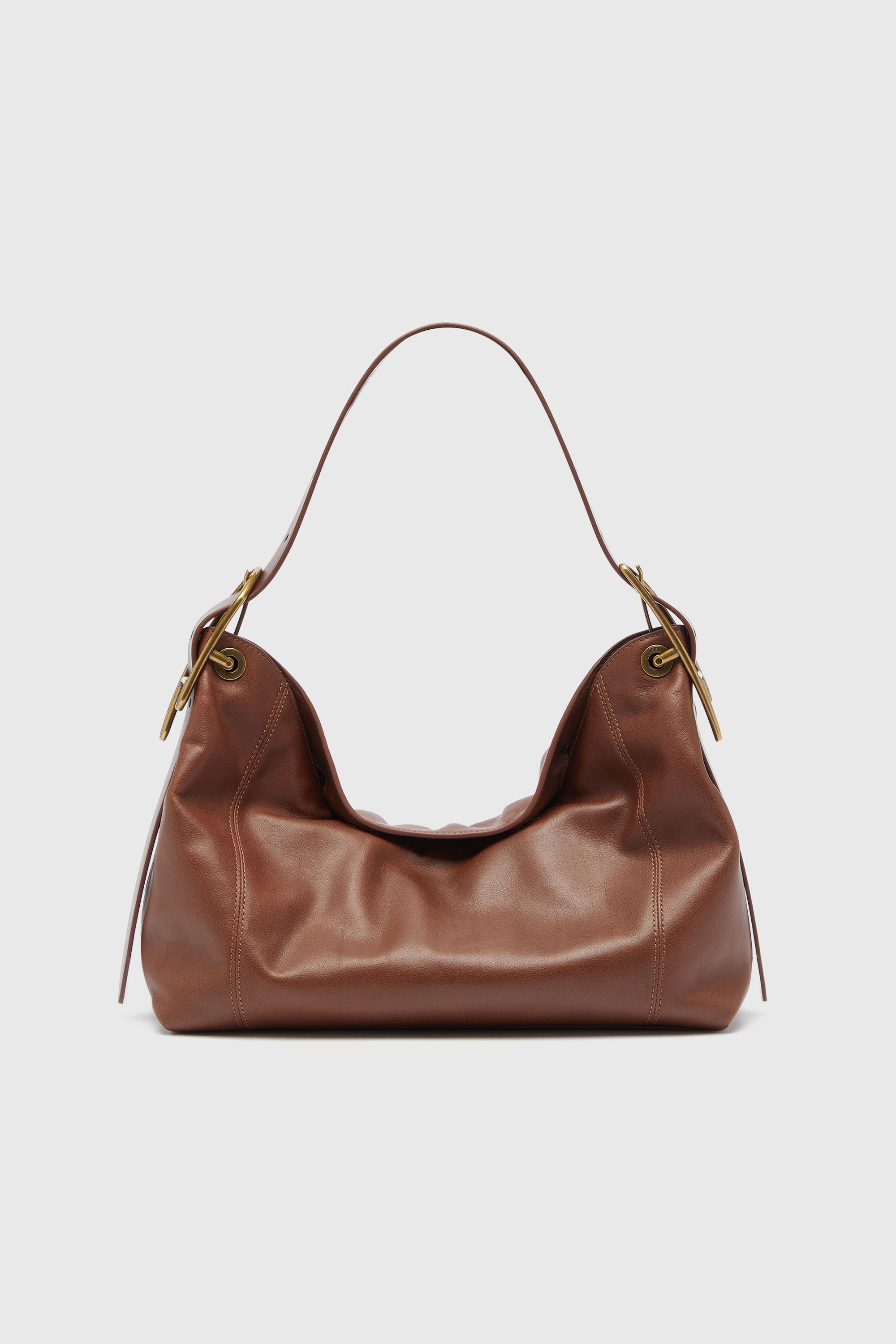 Diesel - D-LINE HOBO S, Female's D-Line-Shoulder bag in leather in ダークブラウン - 1