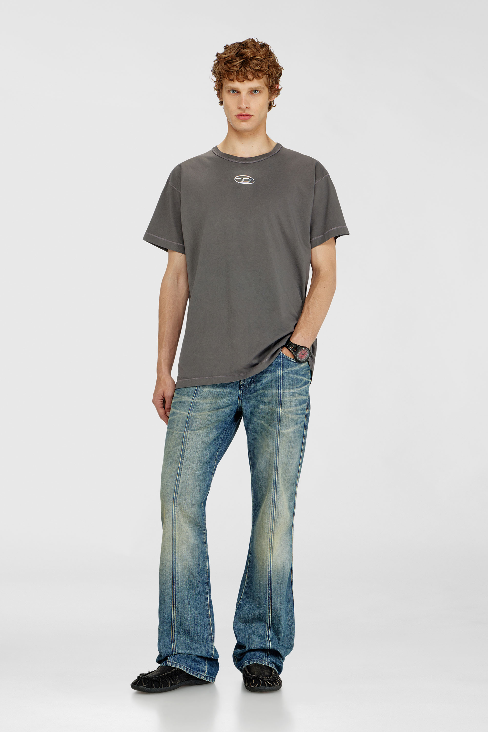 Diesel - T-NORM-IOD, Male's Tシャツ in グレー - 1