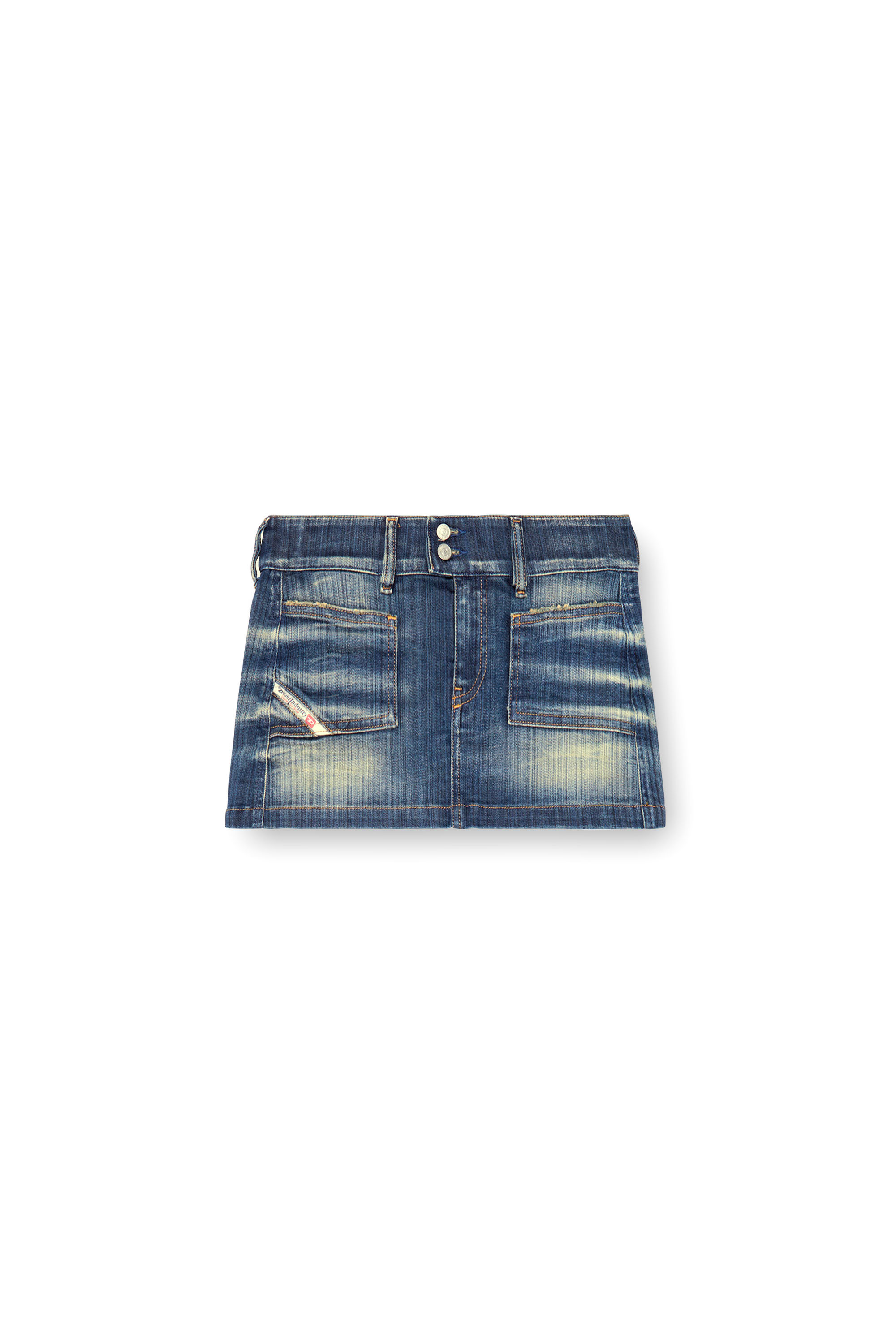 Diesel - DE-HUSH-MINI, Female's Mini skirt in denim in ミディアムブルー - 3