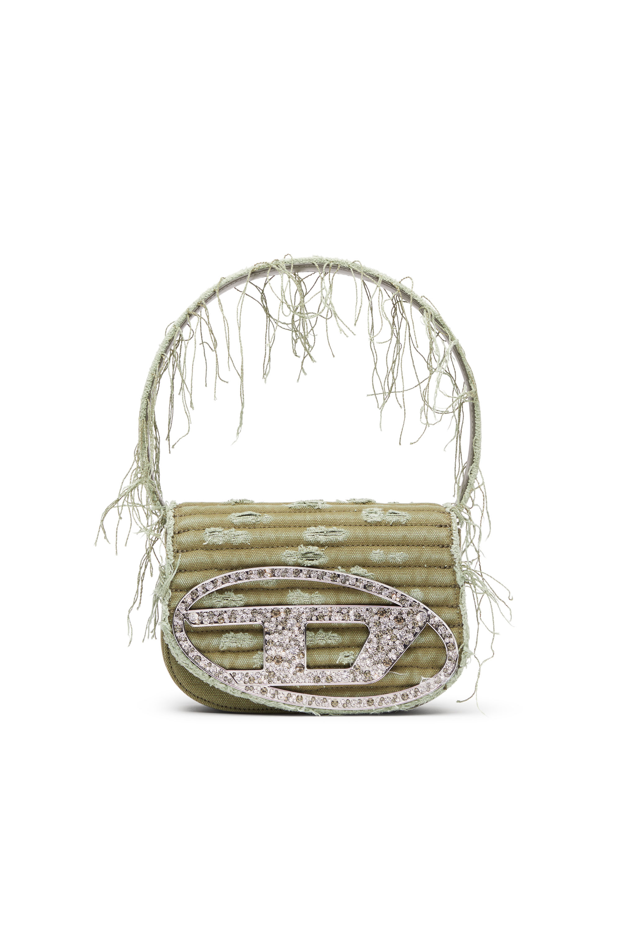 Diesel - 1DR, Female's 1DR-Iconic shoulder bag in canvas and leather in ミリタリーグリーン - 1
