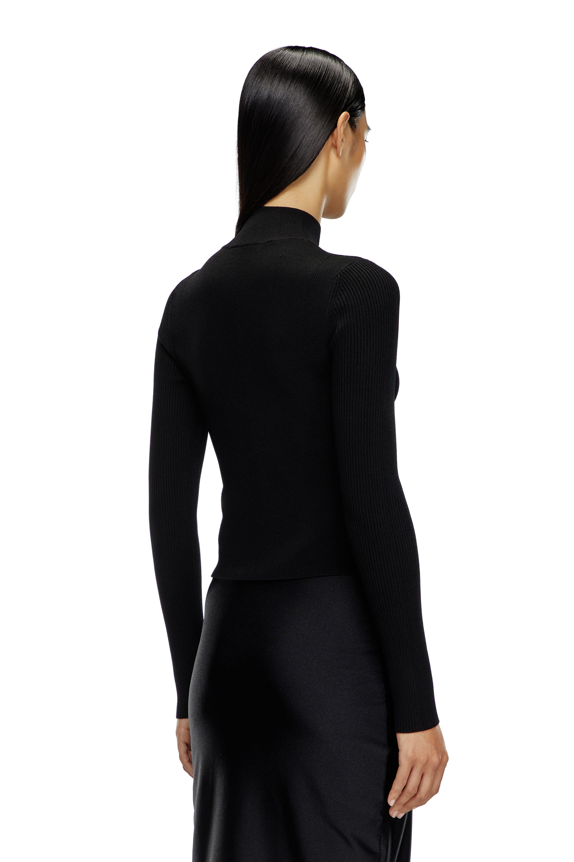 Diesel - M-VALARI-TN, Female's Rib-knit top in ブラック - 4