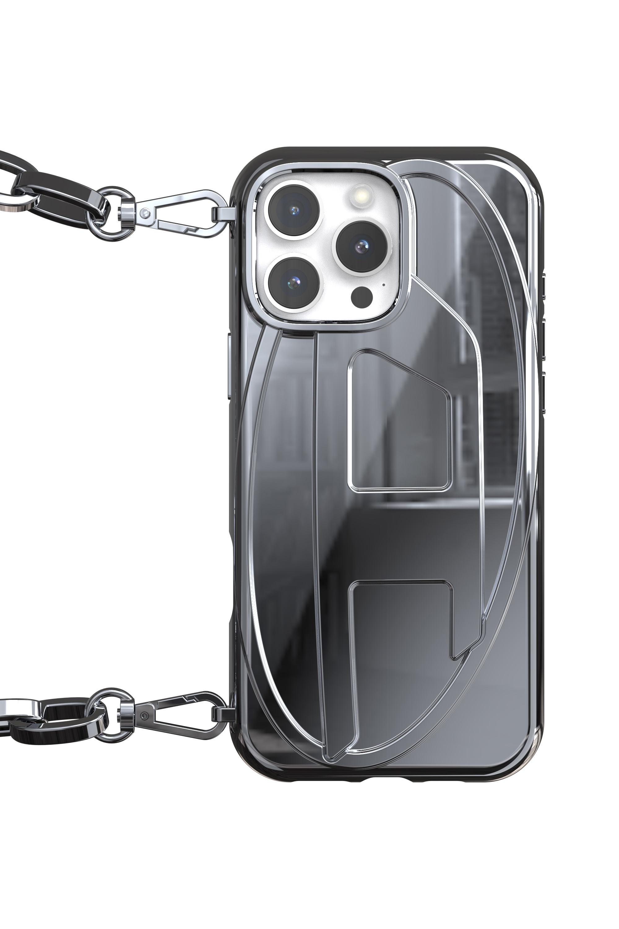 Diesel - 60260 MOULDED CASE, Unisex's Oval D Chain Case iPhone 16 Pro Max in シルバー - 4