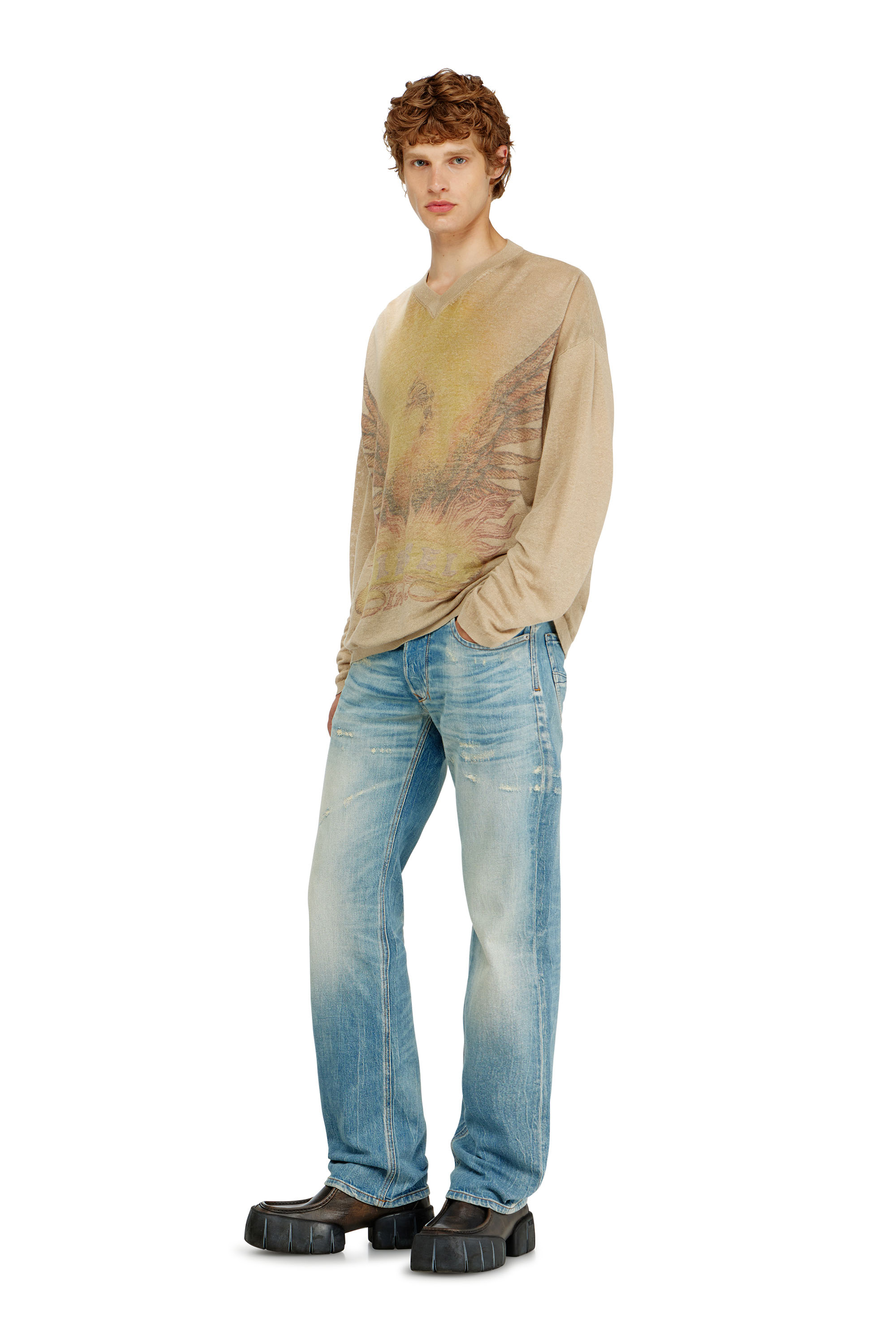 Diesel - K-ARMINS, Male's プルオーバーニット in ベージュ - 2
