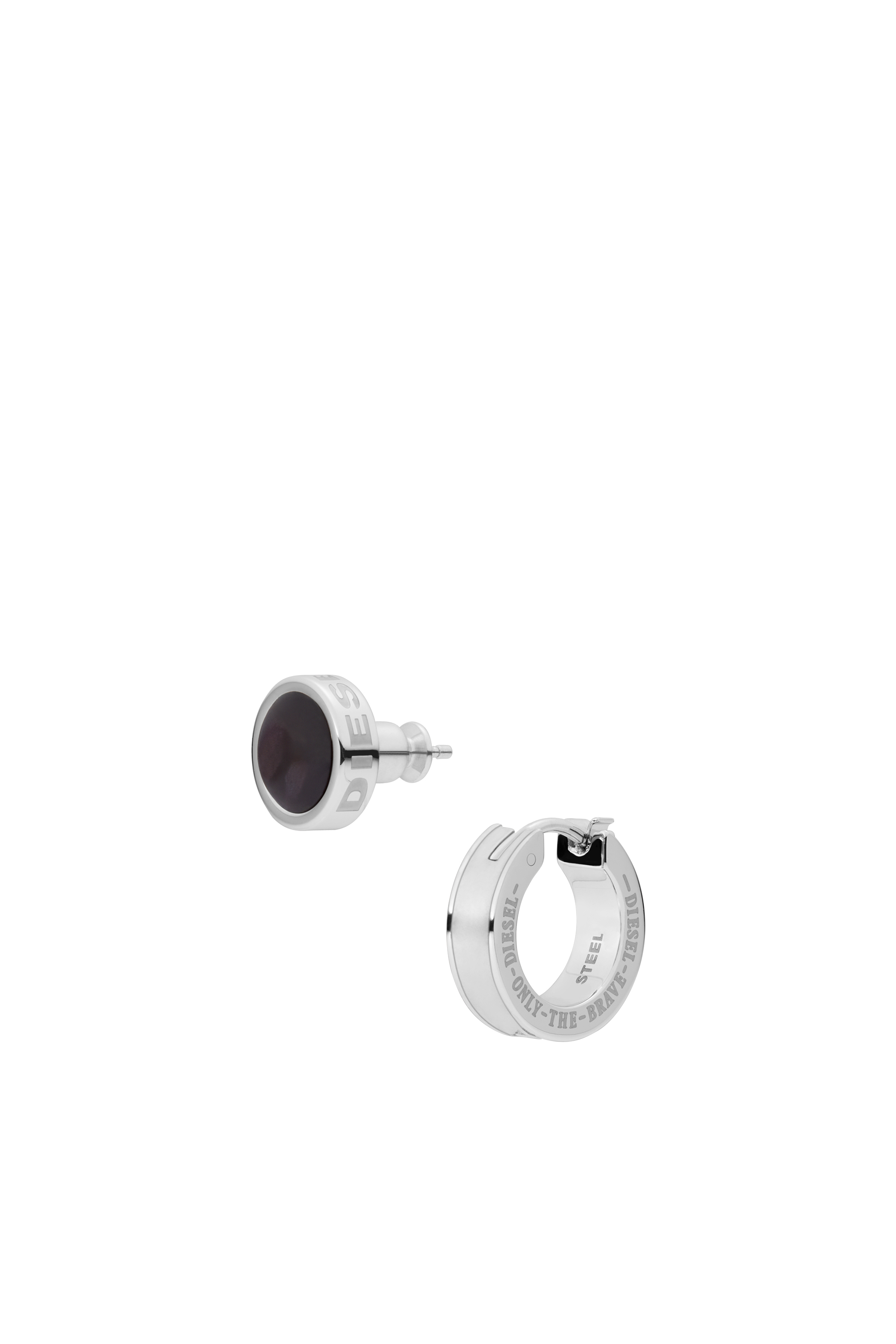 Diesel - DX1324, Unisex's Stainless Steel Stud Earring in ブラック/グレー - 1