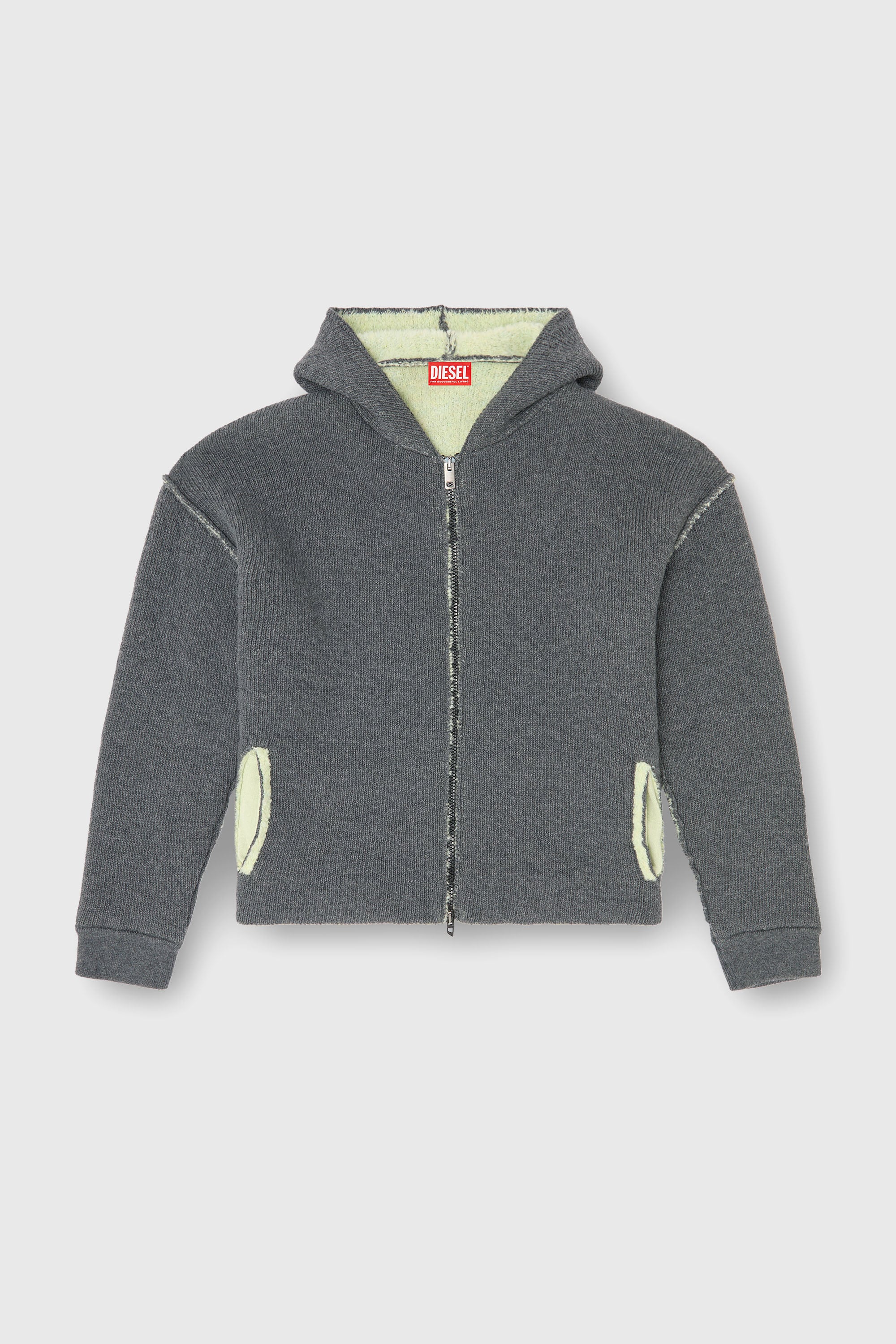 Diesel - K-BOUBBY, Male's ジップアップカーディガン in グレー - 2