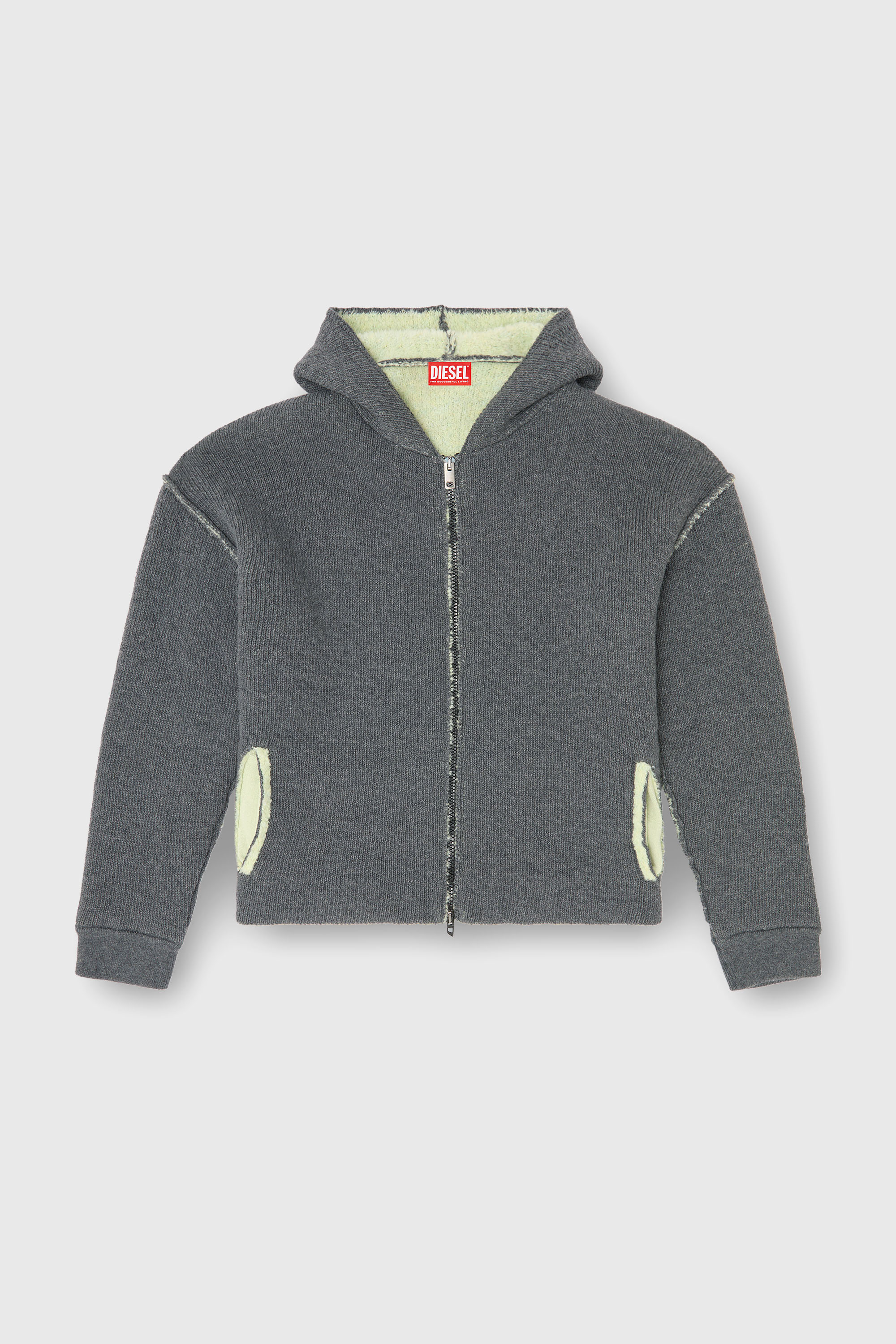 Diesel - K-BOUBBY, Male's ジップアップカーディガン in グレー - 2