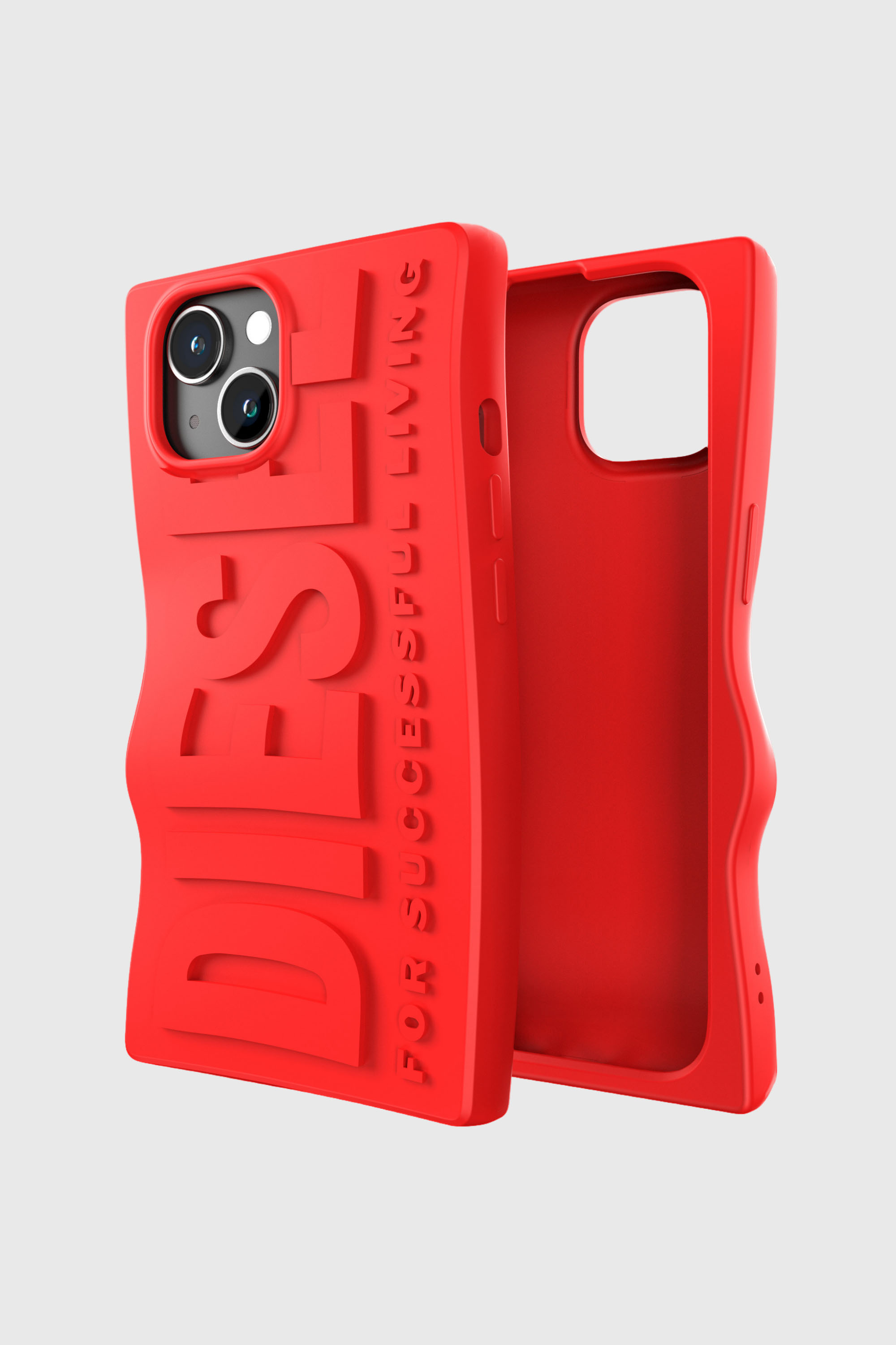 Diesel - 54116 MOULDED CASE, Unisex's iPhone 15 シリコンケース in レッド - 1