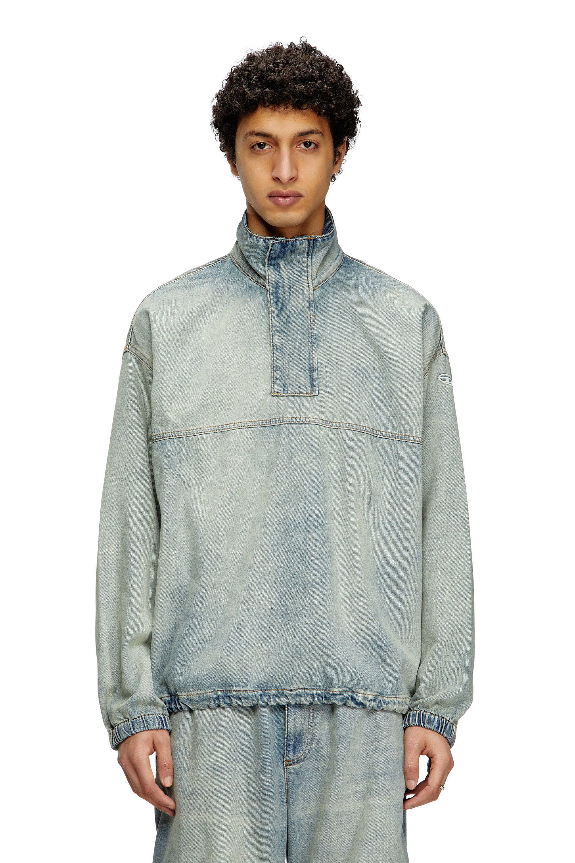 Diesel - D-FLOW-S1, Unisex's Denim pullover in light bicolour denim in ライトブルー - 3